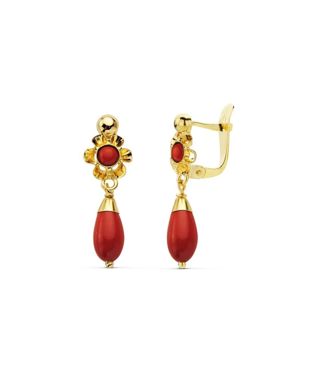 Pendientes Oro 18K Cubana Coralina<Alda Joyeros Fashion