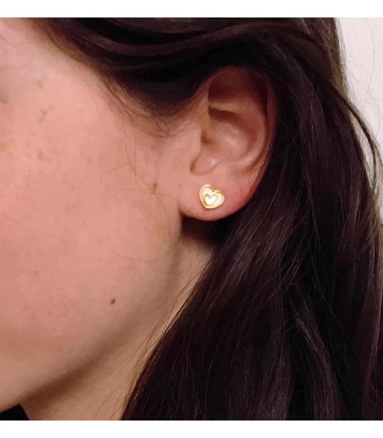 Pendientes Oro Amarillo 18 Ktes Corazones Nacar<Alda Joyeros Online