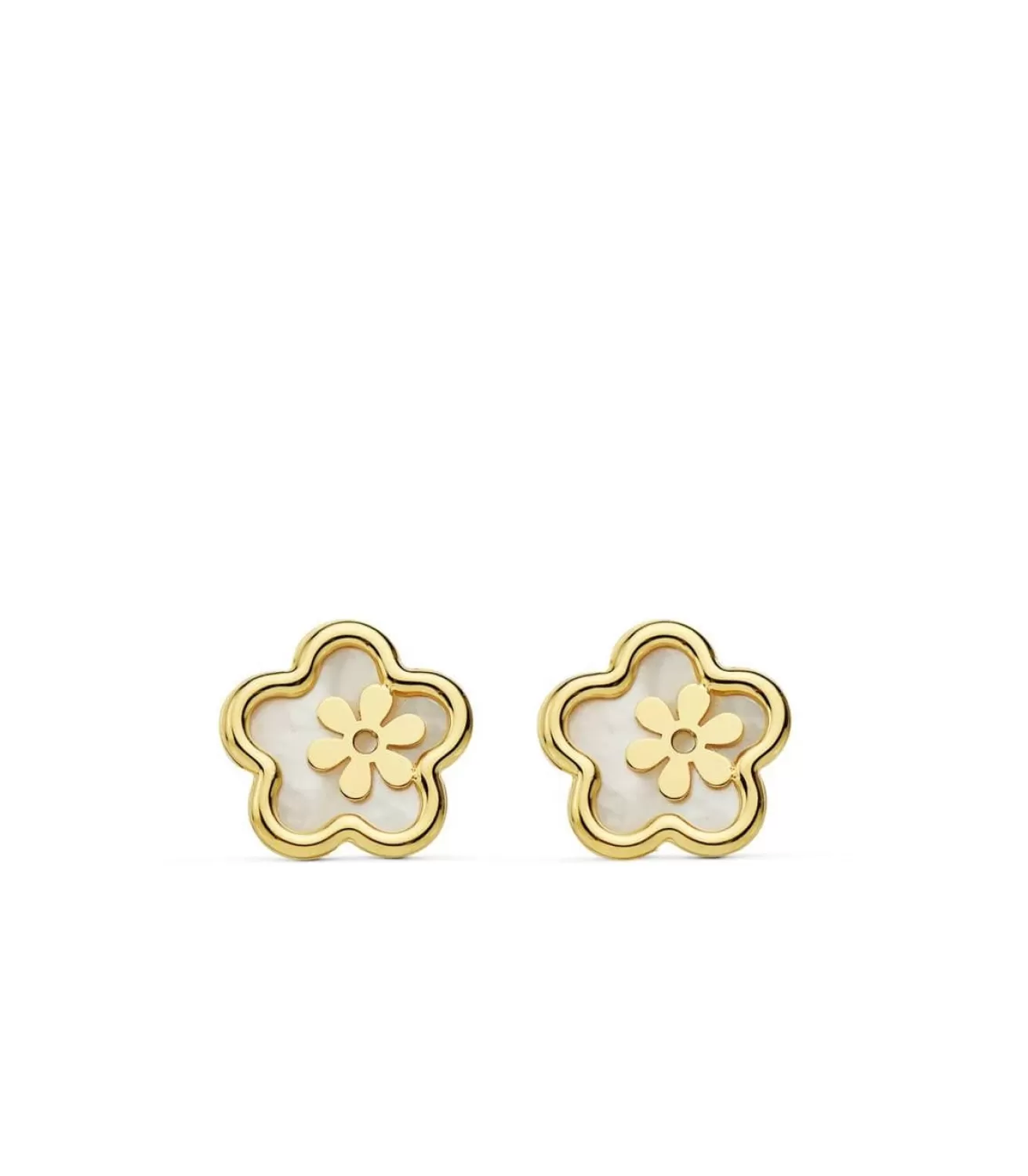 Pendientes Oro Amarillo 18 Ktes Flores Nacar<Alda Joyeros Fashion