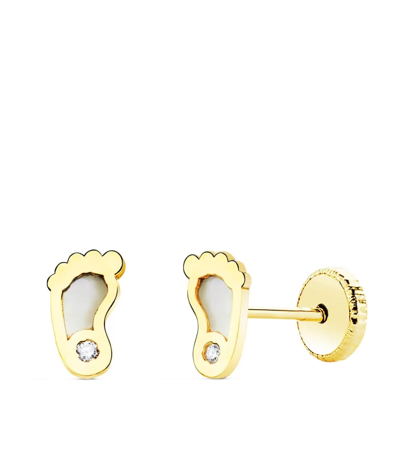 Pendientes Oro Amarillo 18K Pie Nacar 6 Mm<Alda Joyeros Hot