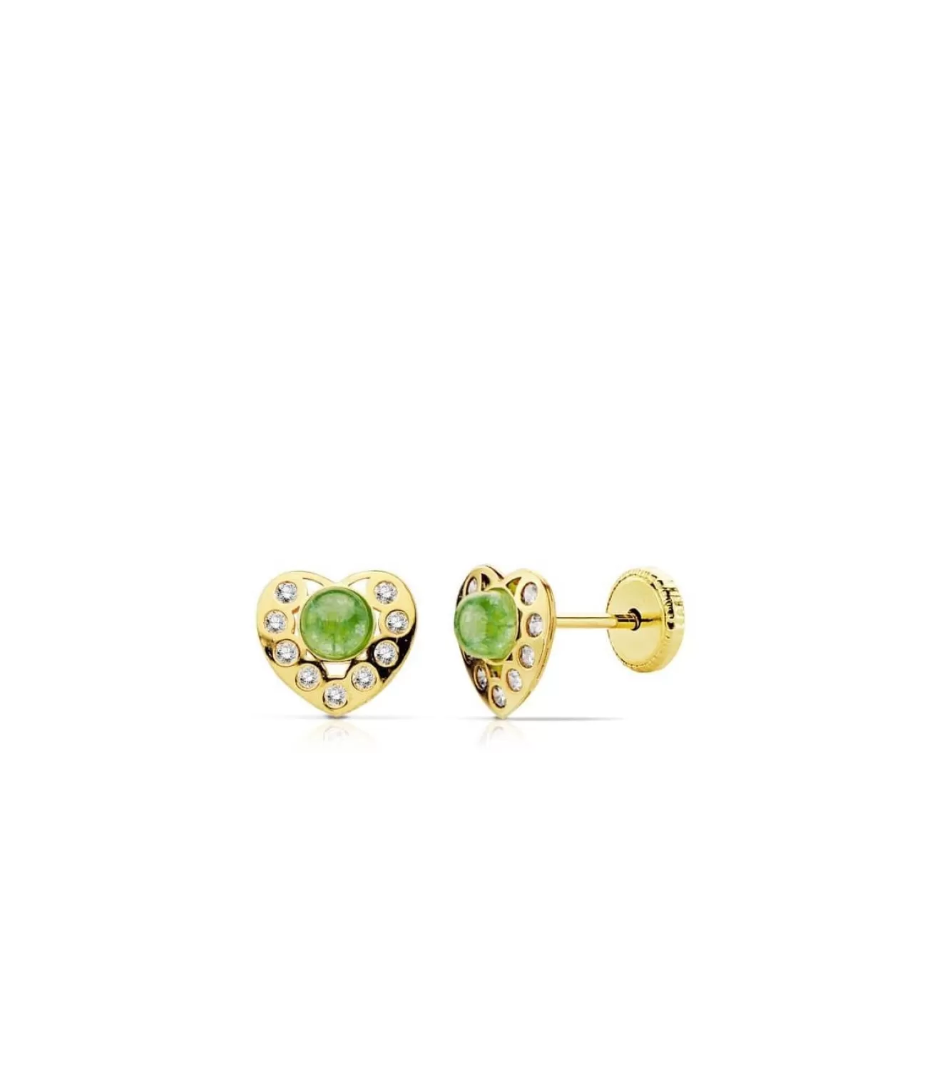 Pendientes Oro Amarillo Denia 18 Ktes Verde<Alda Joyeros Outlet