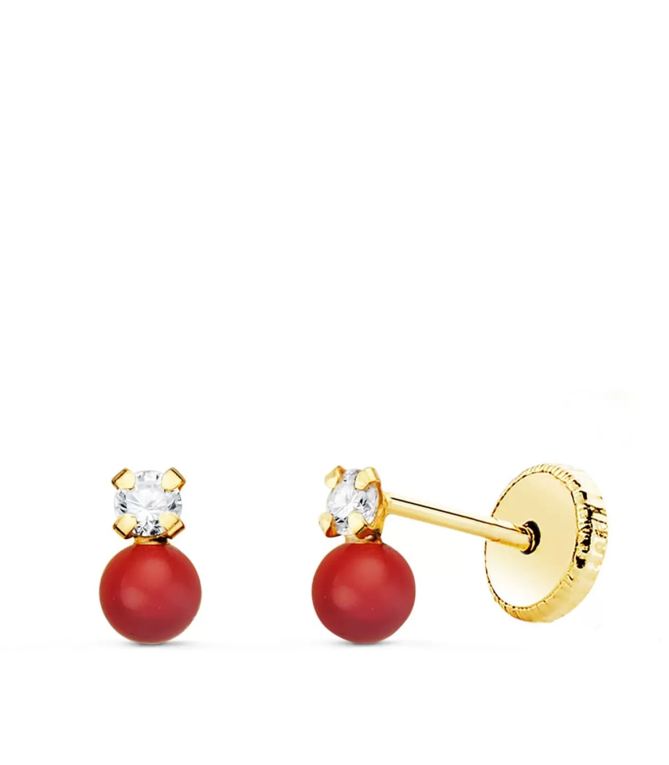 Pendientes Oro Amarillo Elda 3 Mm 18 Ktes Coral<Alda Joyeros Best Sale