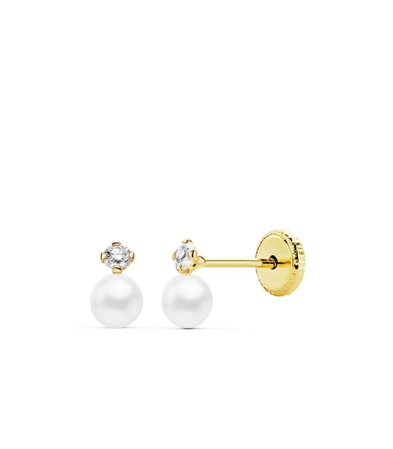 Pendientes Oro Amarillo Elda Perla 4 Mm 18 Ktes<Alda Joyeros New