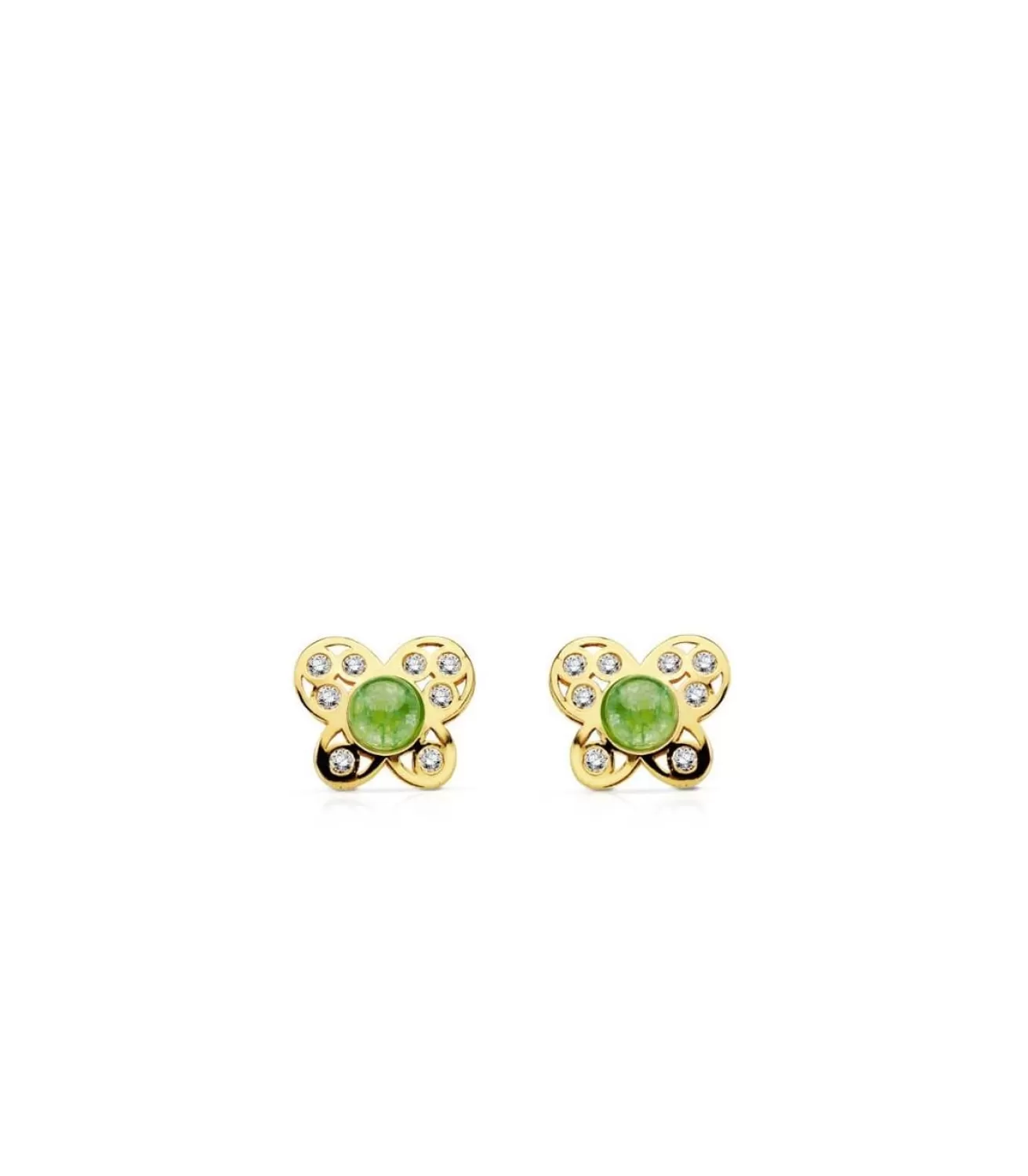 Pendientes Oro Amarillo Sara Verde 18 Ktes<Alda Joyeros Outlet