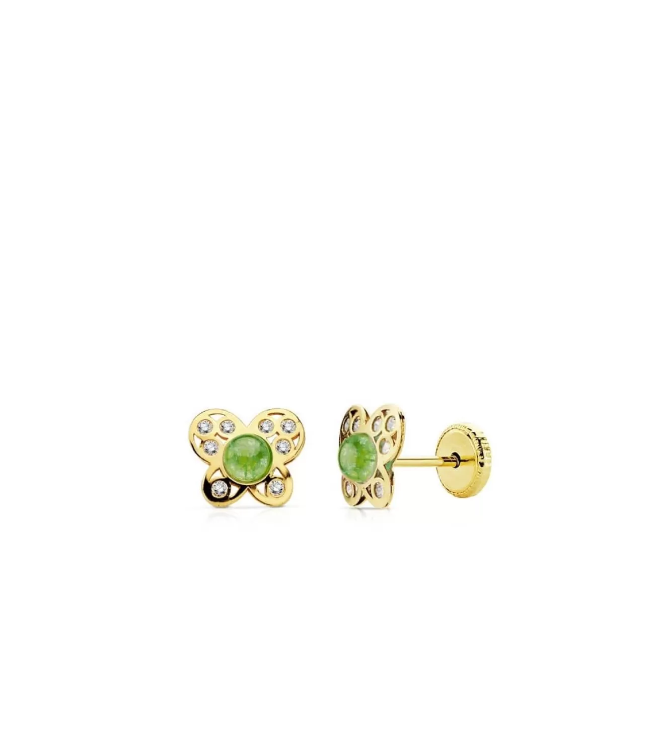 Pendientes Oro Amarillo Sara Verde 18 Ktes<Alda Joyeros Outlet