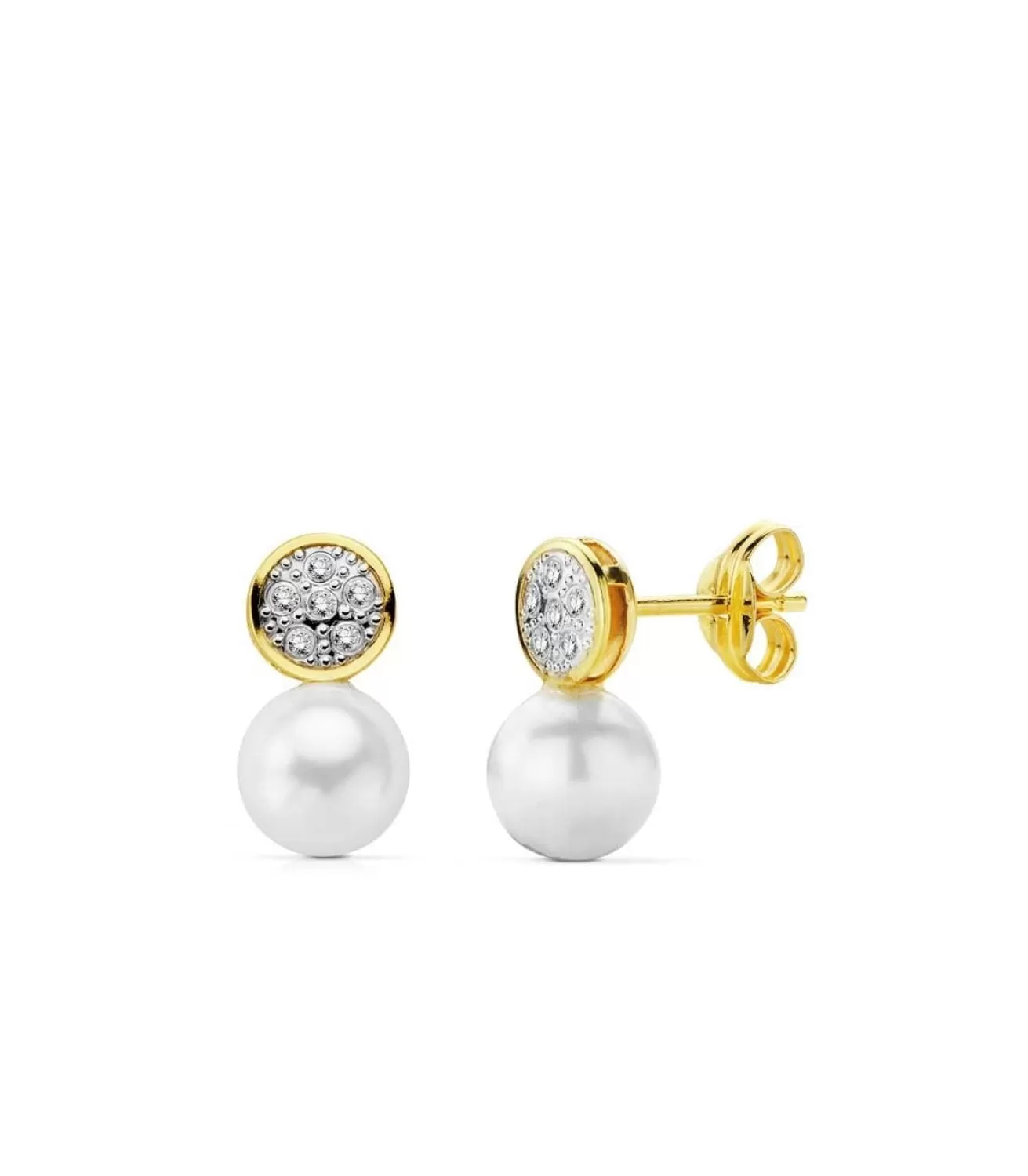 Pendientes Oro Bicolor Libia 18 Ktes<Alda Joyeros Cheap