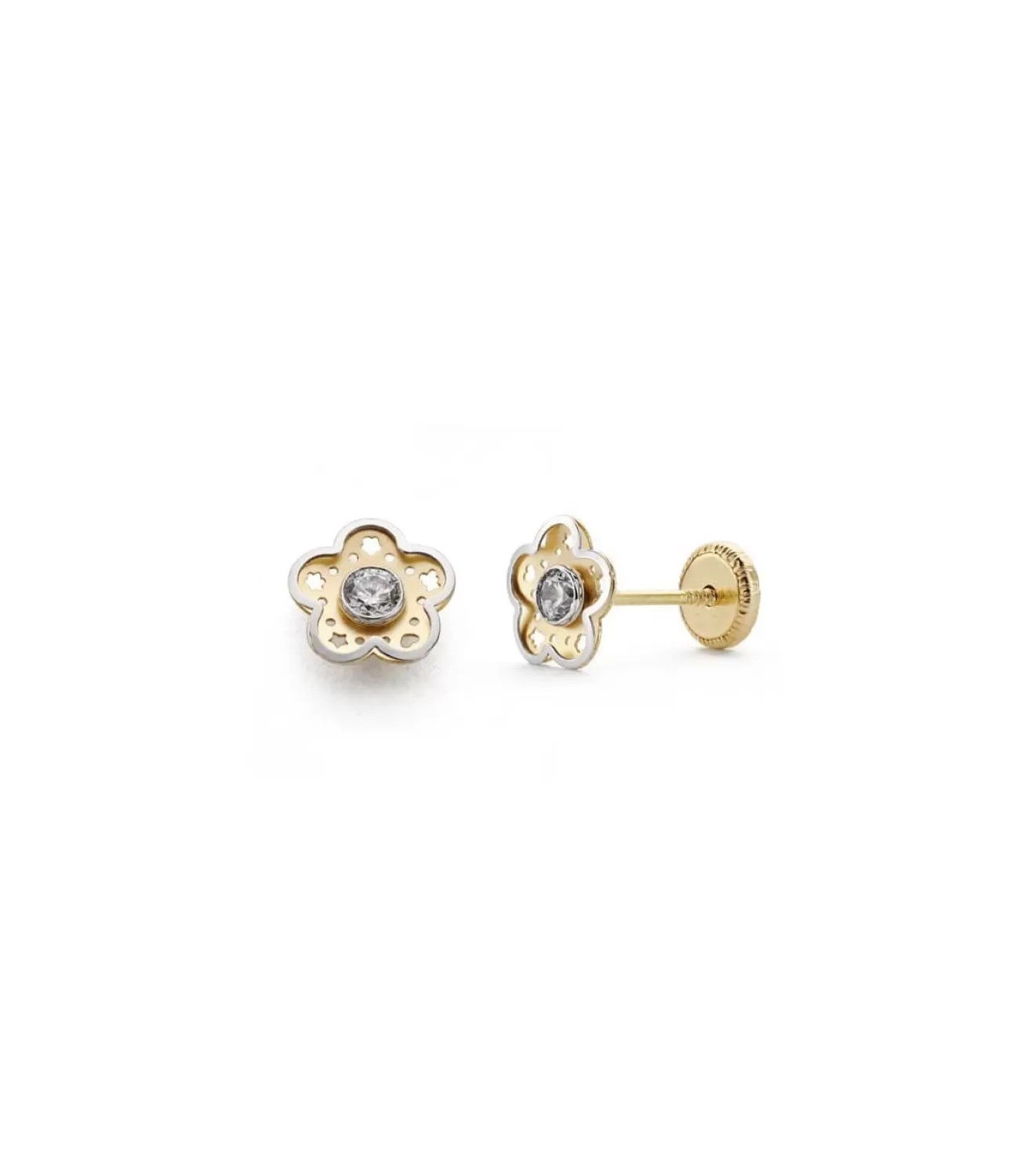 Pendientes Oro Bicolor Mardonia 18 Ktes<Alda Joyeros Hot