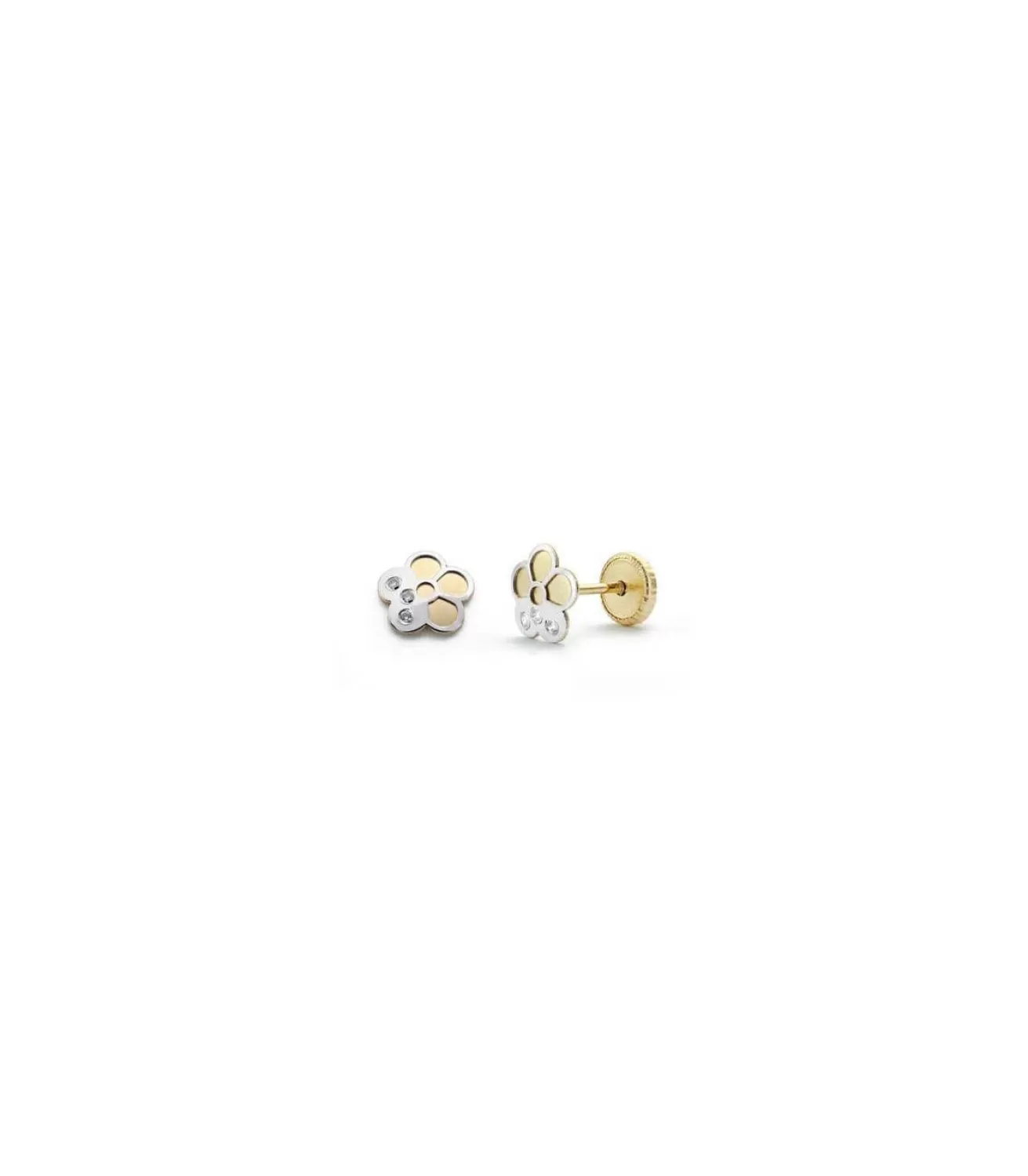 Pendientes Oro Bicolor Mireia 18 Ktes<Alda Joyeros Cheap