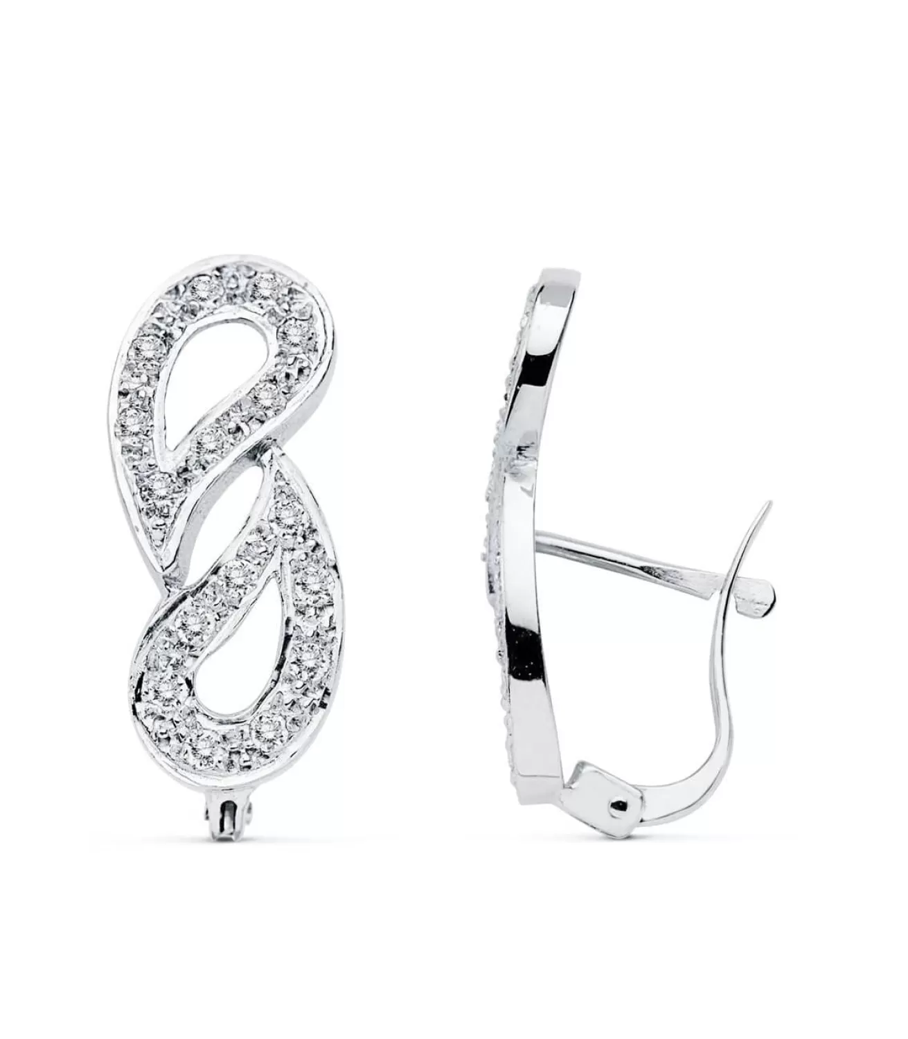 Pendientes Oro Blanco 18 Ktes Circonitas. Seine<Alda Joyeros Store
