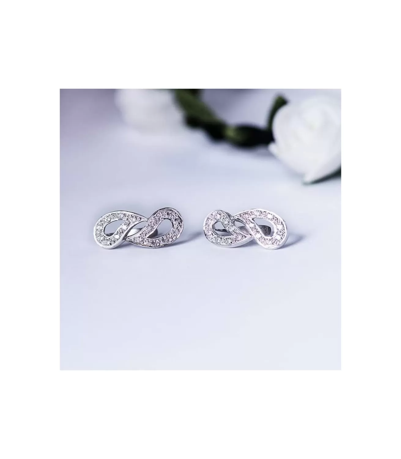 Pendientes Oro Blanco 18 Ktes Circonitas. Seine<Alda Joyeros Store