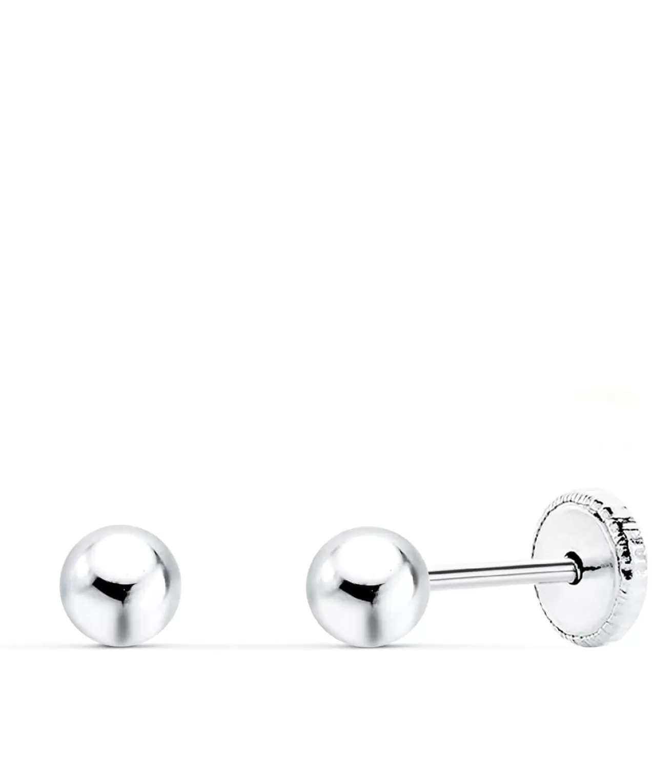 Pendientes Oro Blanco Emma 4 Mm 18 Ktes<Alda Joyeros Store