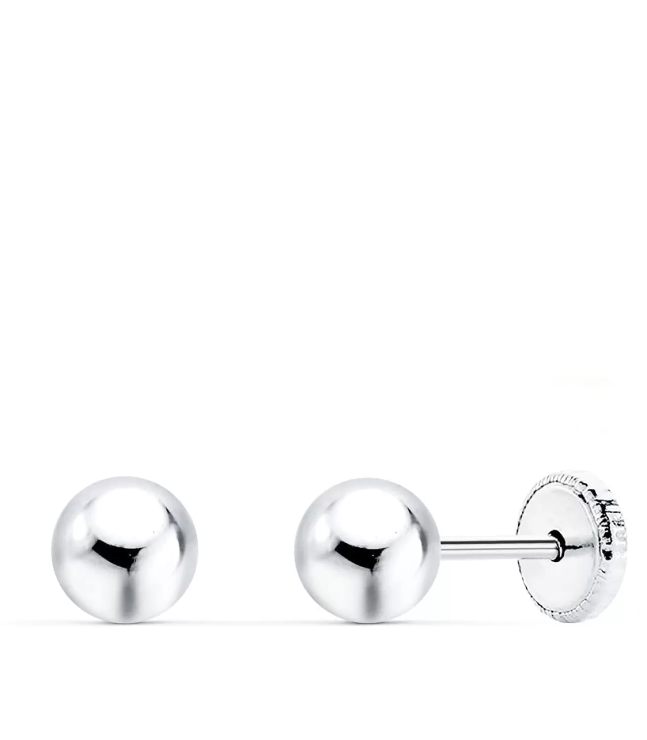 Pendientes Oro Blanco Emma 5 Mm 18 Ktes<Alda Joyeros Fashion