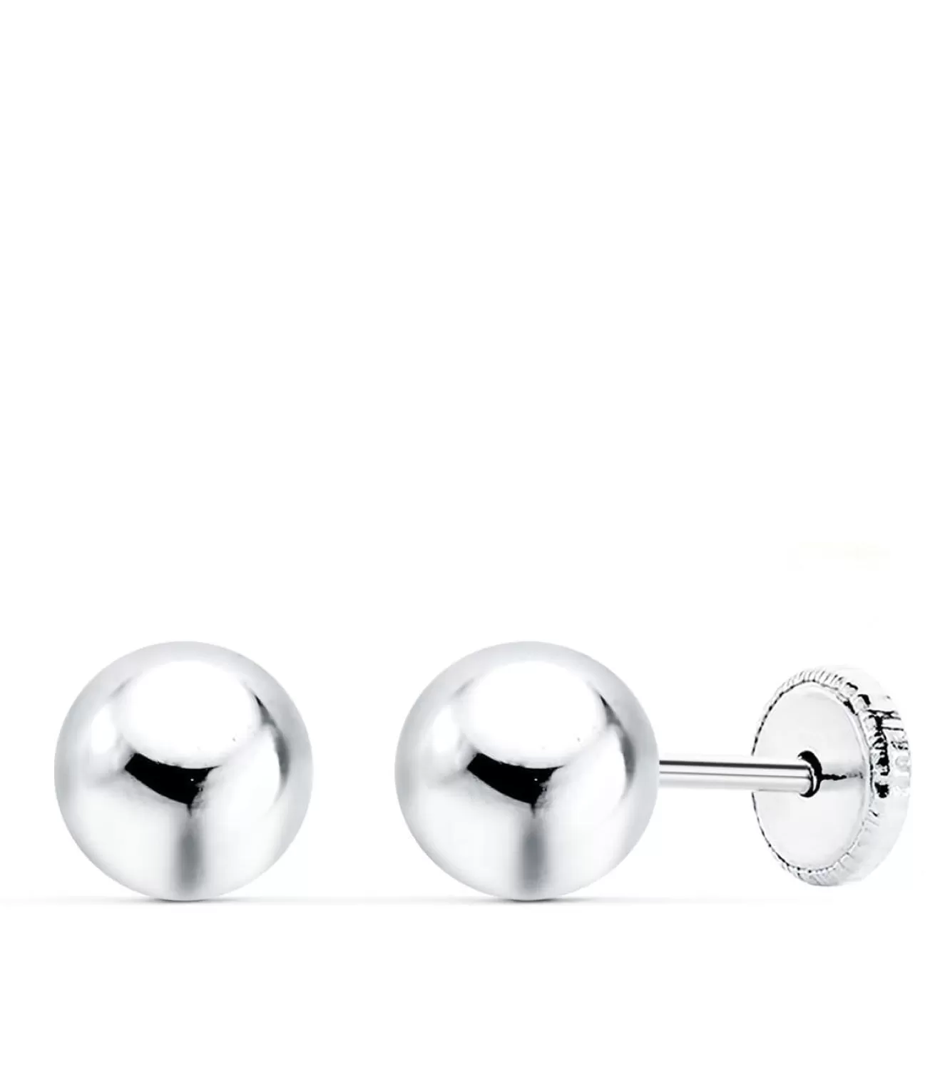 Pendientes Oro Blanco Emma 6 Mm 18 Ktes<Alda Joyeros New