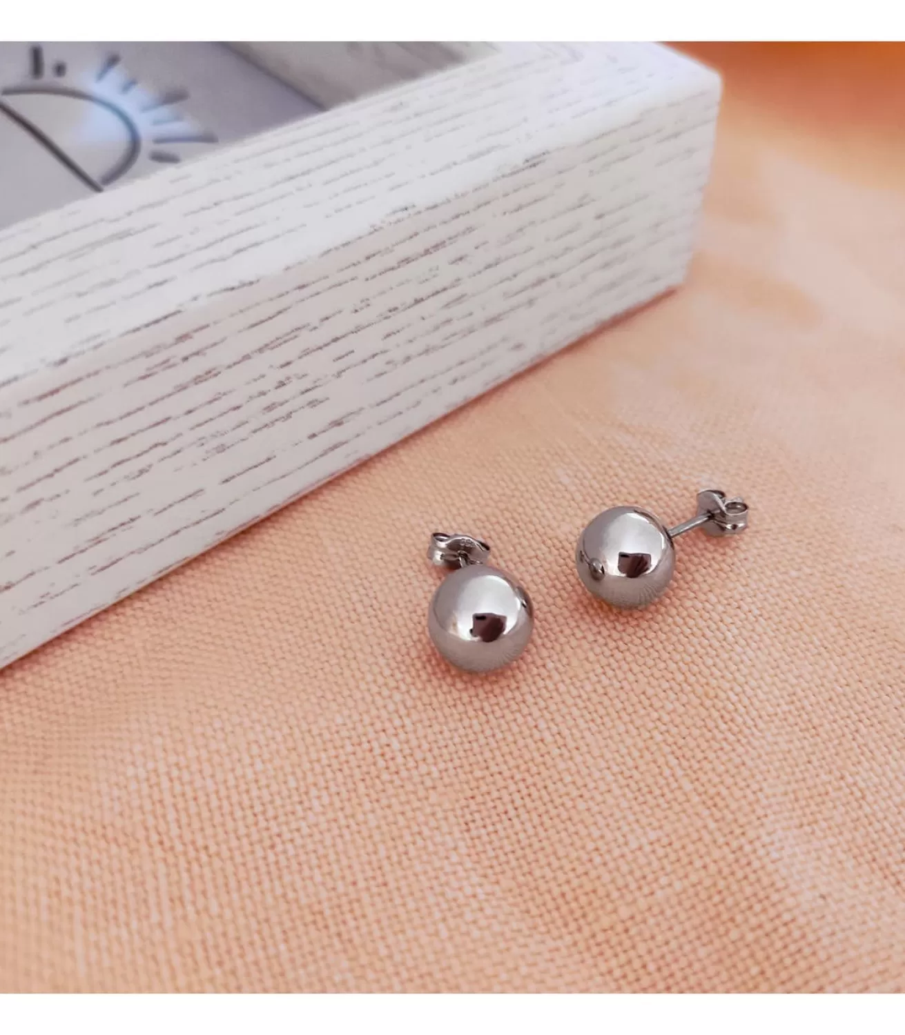 Pendientes Oro Blanco Emma 7 Mm 18 Ktes<Alda Joyeros Fashion