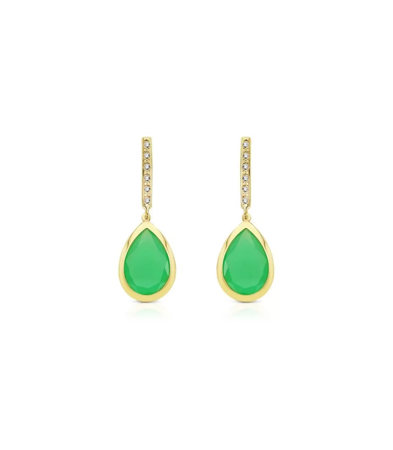 Pendientes Oro Catina Piedra Verde 18 Ktes<Alda Joyeros Best