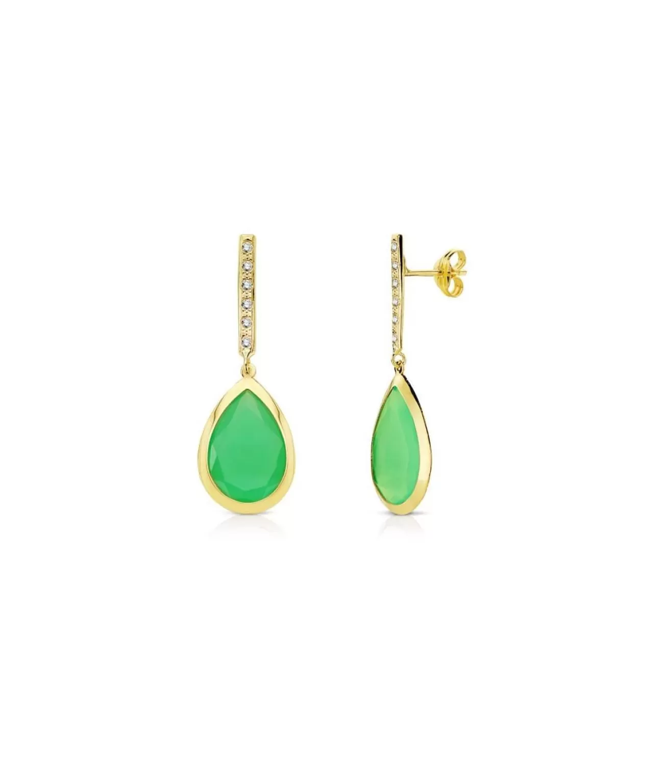 Pendientes Oro Catina Piedra Verde 18 Ktes<Alda Joyeros Best