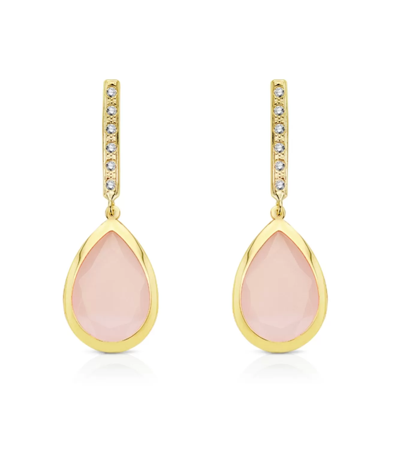 Pendientes Oro Catina Rosa Cuarzo 18 Ktes<Alda Joyeros Cheap