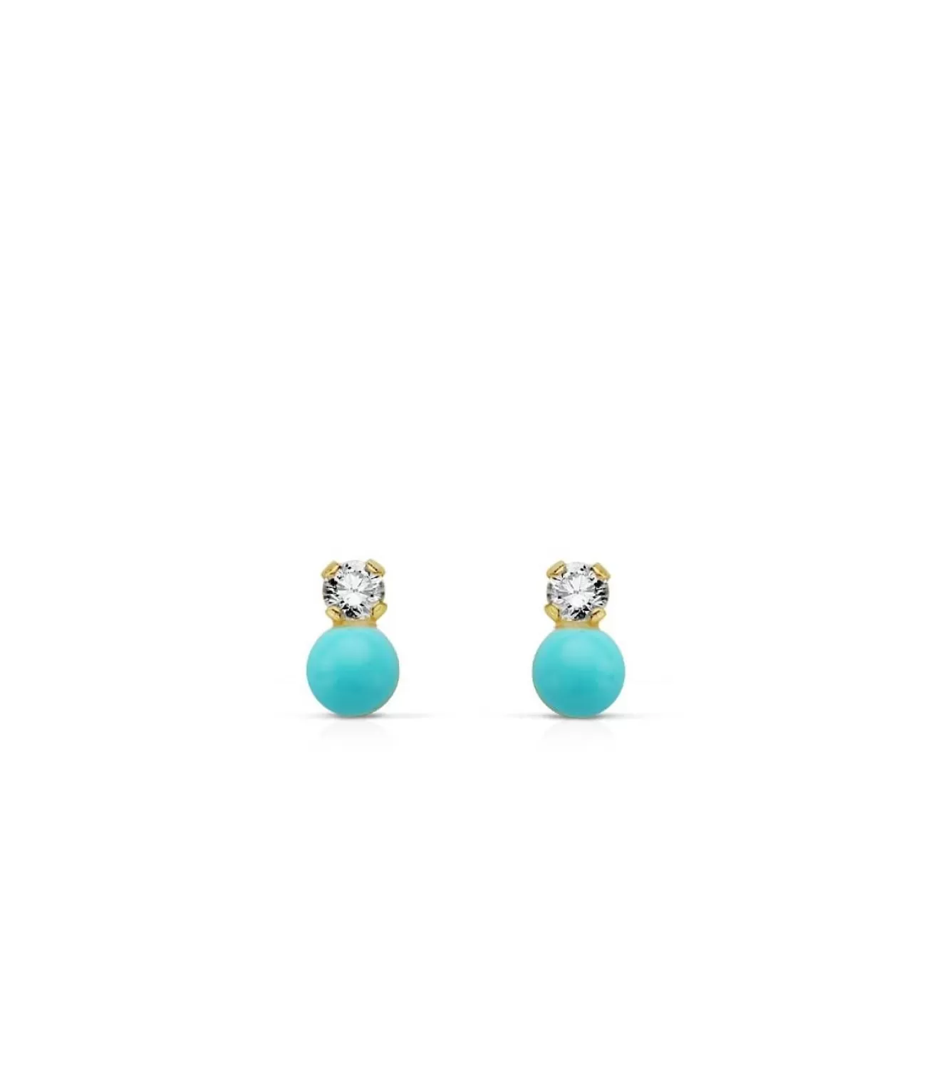 Pendientes Oro Turquesa Elda 3 Mm 18 Ktes<Alda Joyeros Shop