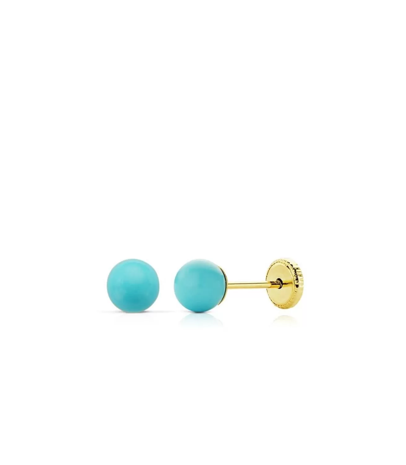 Pendientes Oro Turquesa Mariela 5 Mm 18 Ktes<Alda Joyeros Cheap