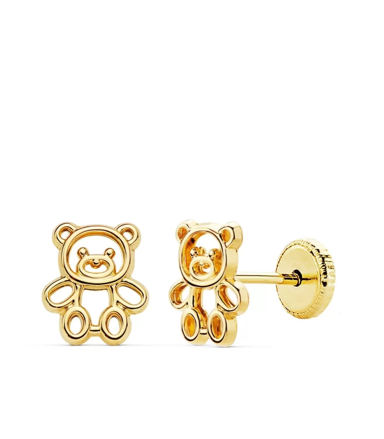 Pendientes Osito Oro Amarillo 18K 7Mm<Alda Joyeros Online