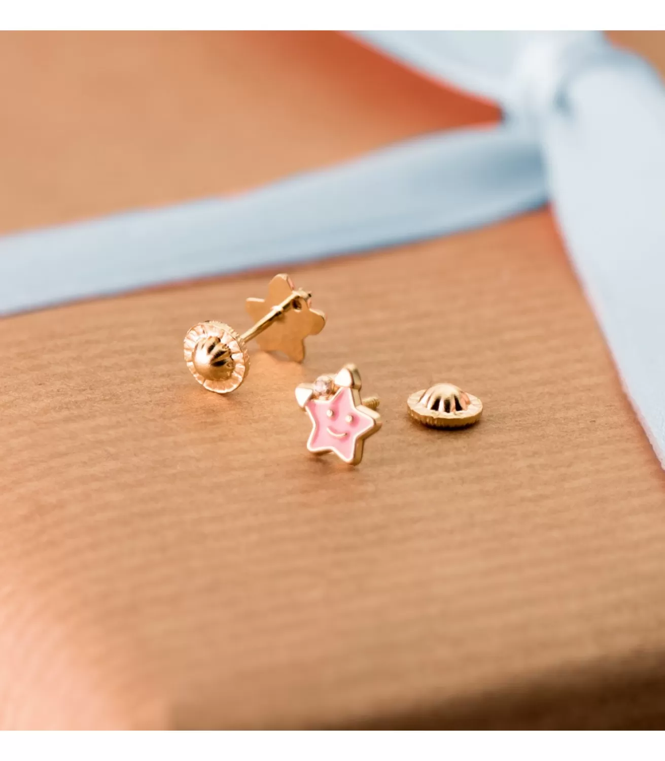 Pendientes Pastelito Rosa Oro 18K Estrella<Alda Joyeros Outlet