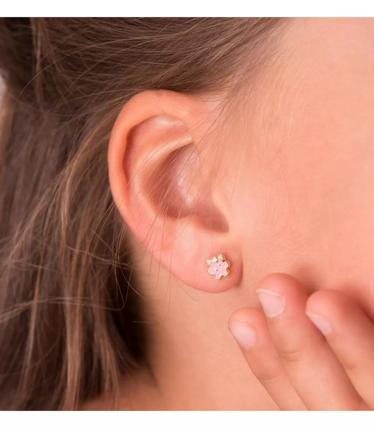 Pendientes Pastelito Rosa Oro 18K Flor<Alda Joyeros Best
