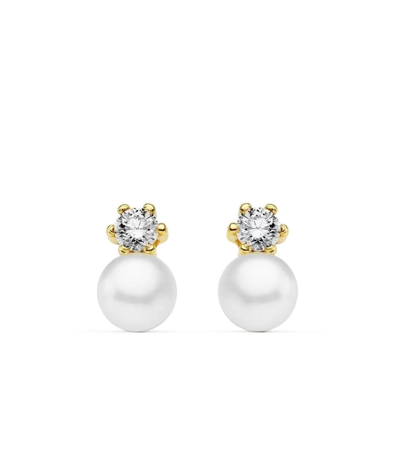 Pendientes Perlas Cultivadas Kalila Oro Amarillo 18 K 7 Mm<Alda Joyeros Clearance
