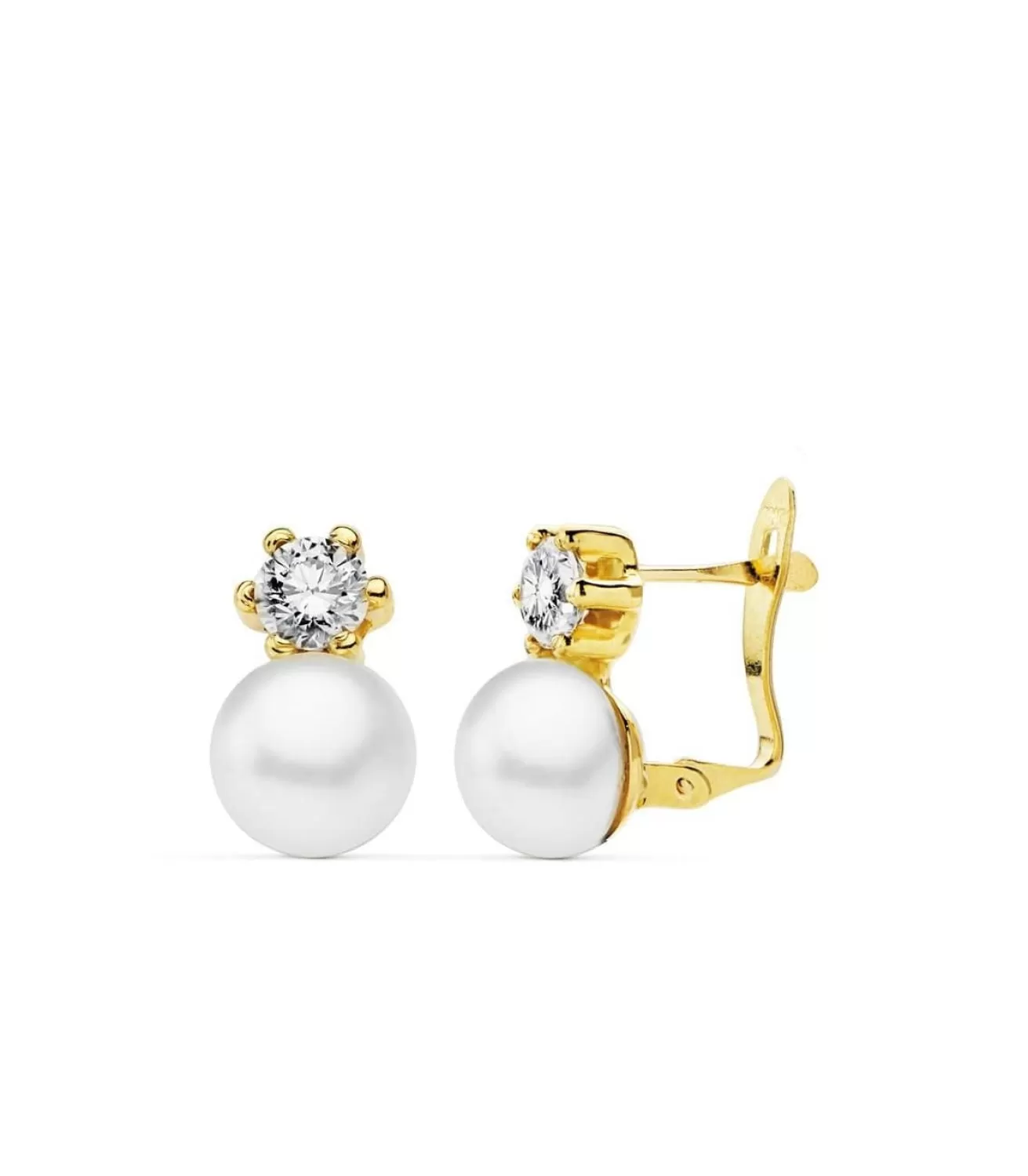 Pendientes Perlas Cultivadas Kalila Oro Amarillo 18 K 7 Mm<Alda Joyeros Clearance