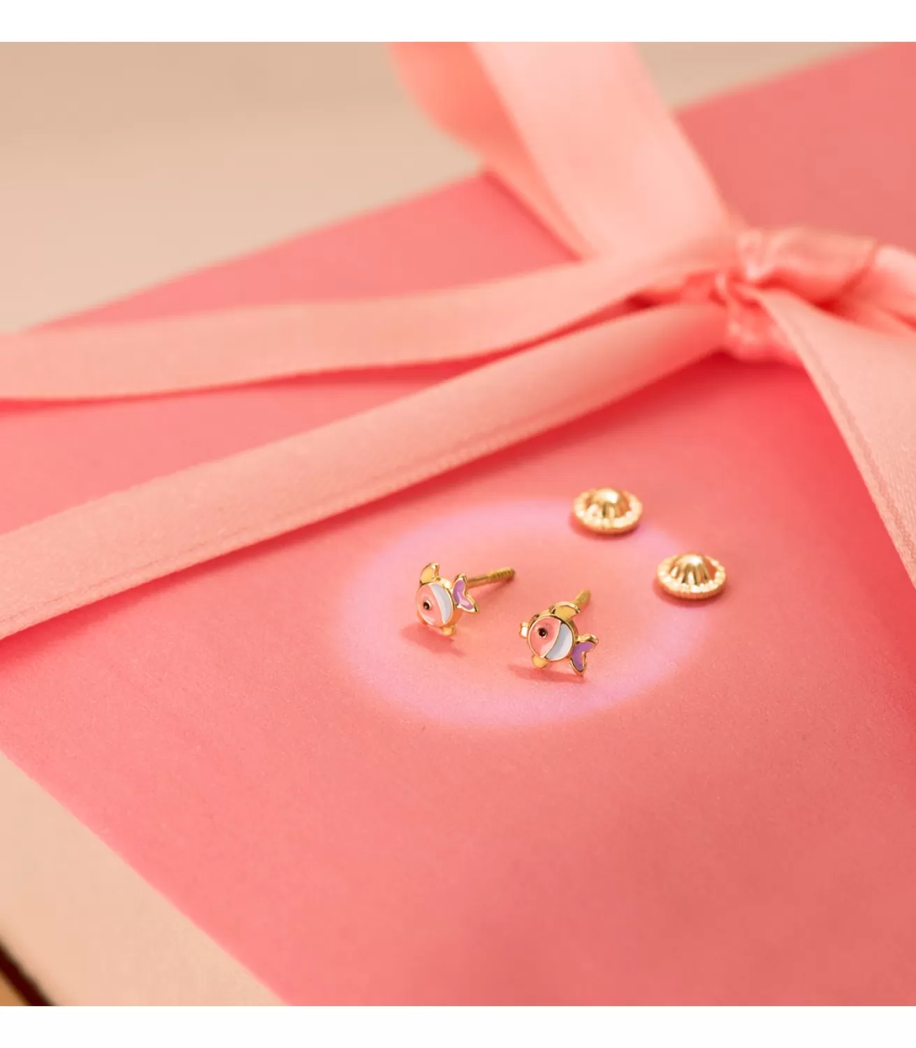 Pendientes Pez Colores Oro 18K 5.5 Mm<Alda Joyeros Store