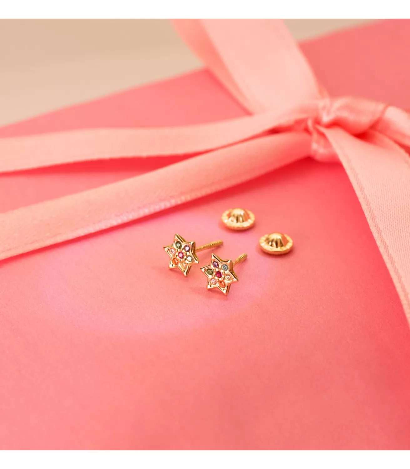 Pendientes Piedras Colores Oro 18K Estrella<Alda Joyeros Shop