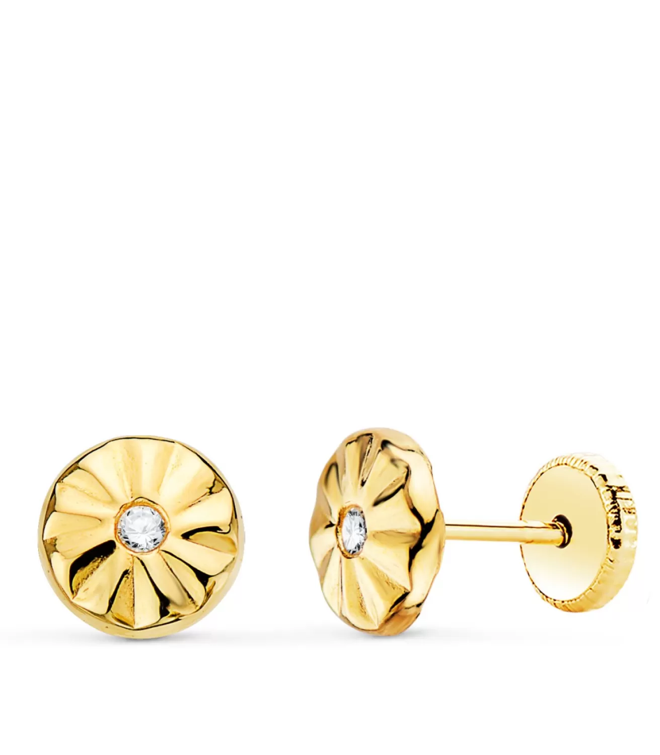 Pendientes Redondos Ondas Oro Amarillo 18K 6.5Mm<Alda Joyeros Fashion