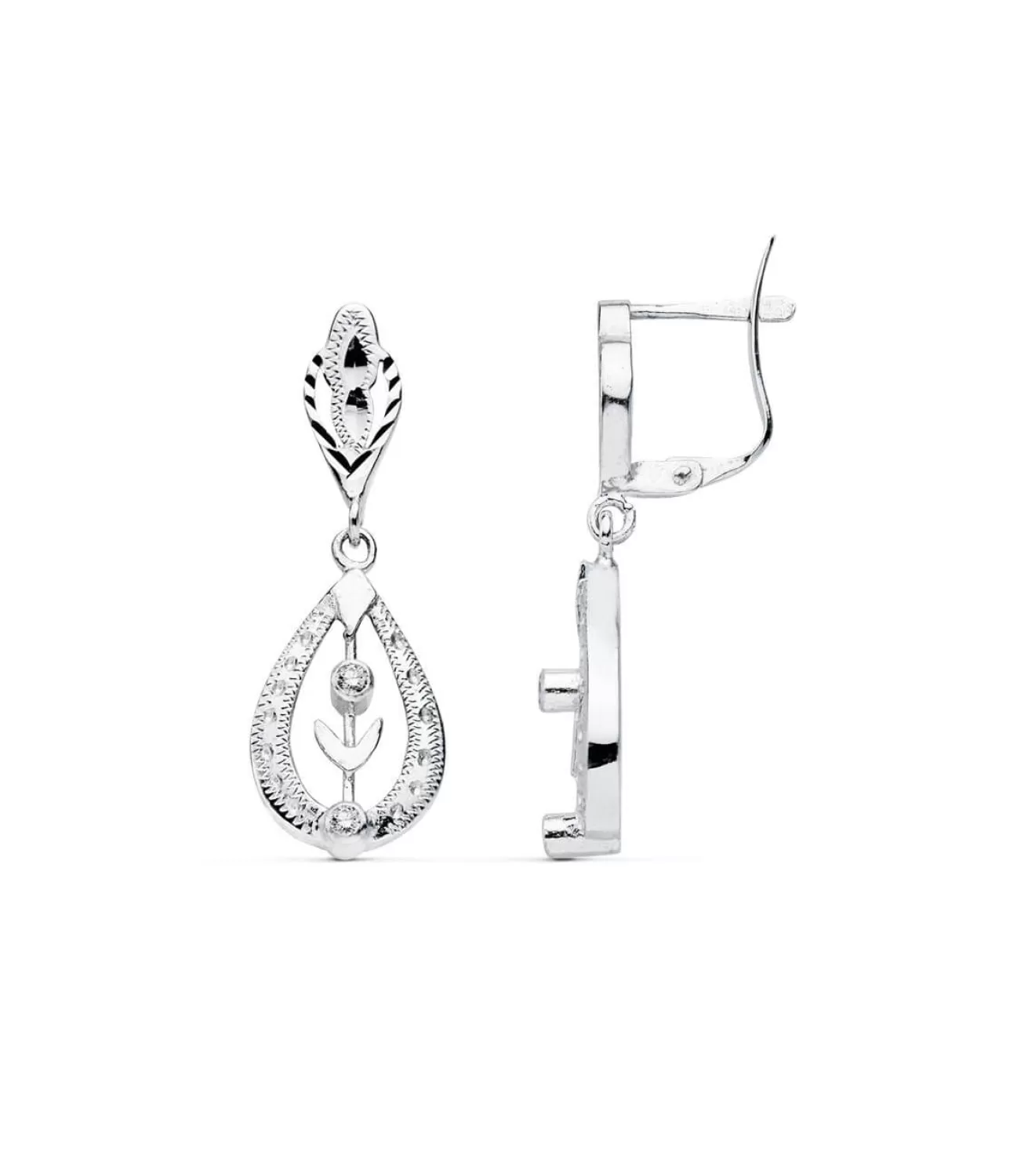 Pendientes Reina Yamlika Oro Blanco 18K Lapidados<Alda Joyeros Clearance