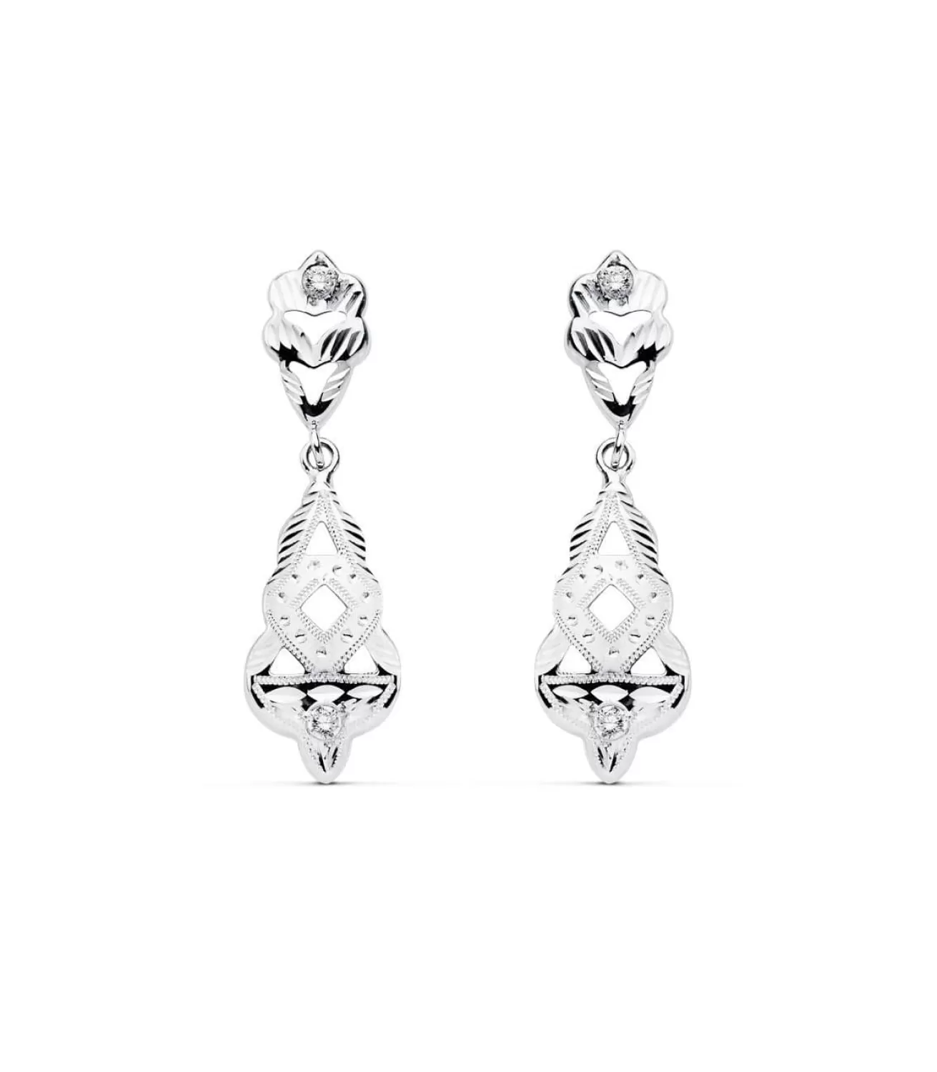 Pendientes Scherezade Oro Blanco 18K Lapidados<Alda Joyeros Best
