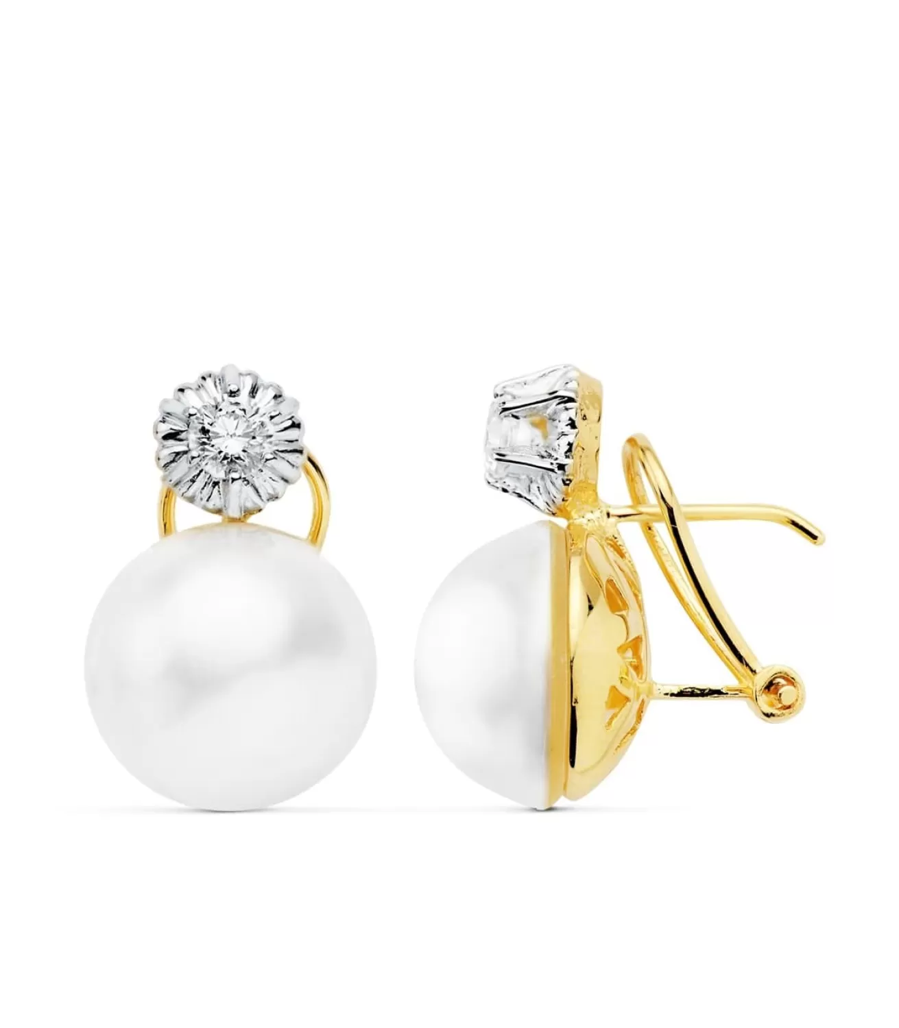 Pendientes Suki Perlas De Mabe Oro Amarillo 18 K 13 Mm<Alda Joyeros Clearance