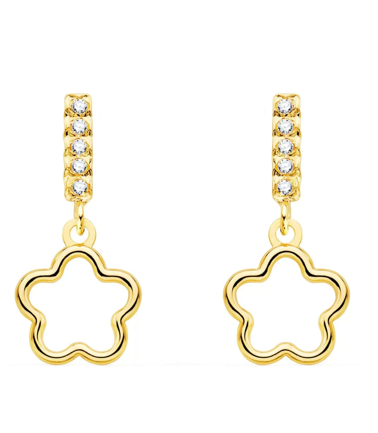 Pendientes Suli Oro Amarillo 18K Flor<Alda Joyeros Store