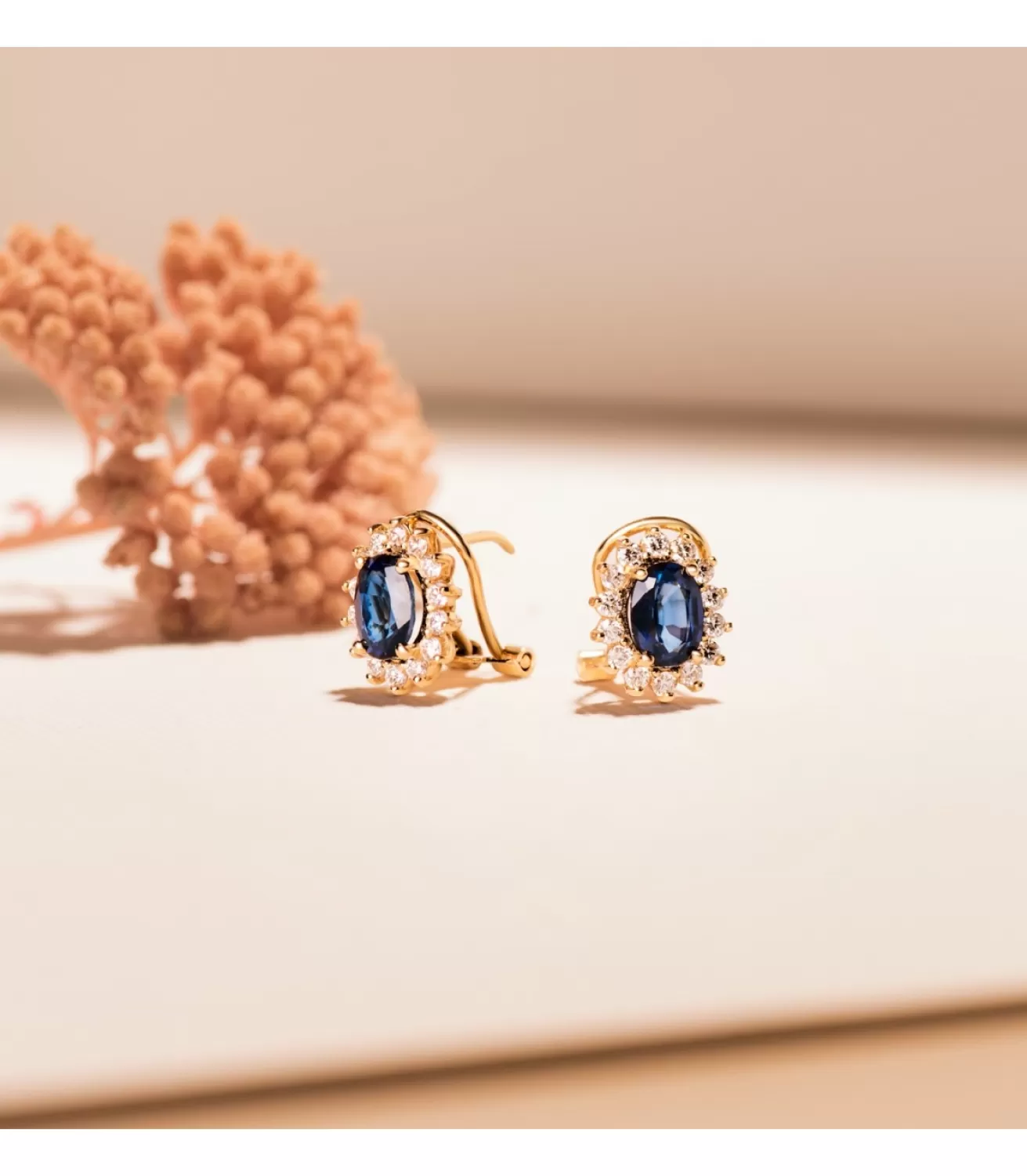 Pendientes Sybil Oro Amarillo 18K Diamantes Y Zafiro<Alda Joyeros Best Sale