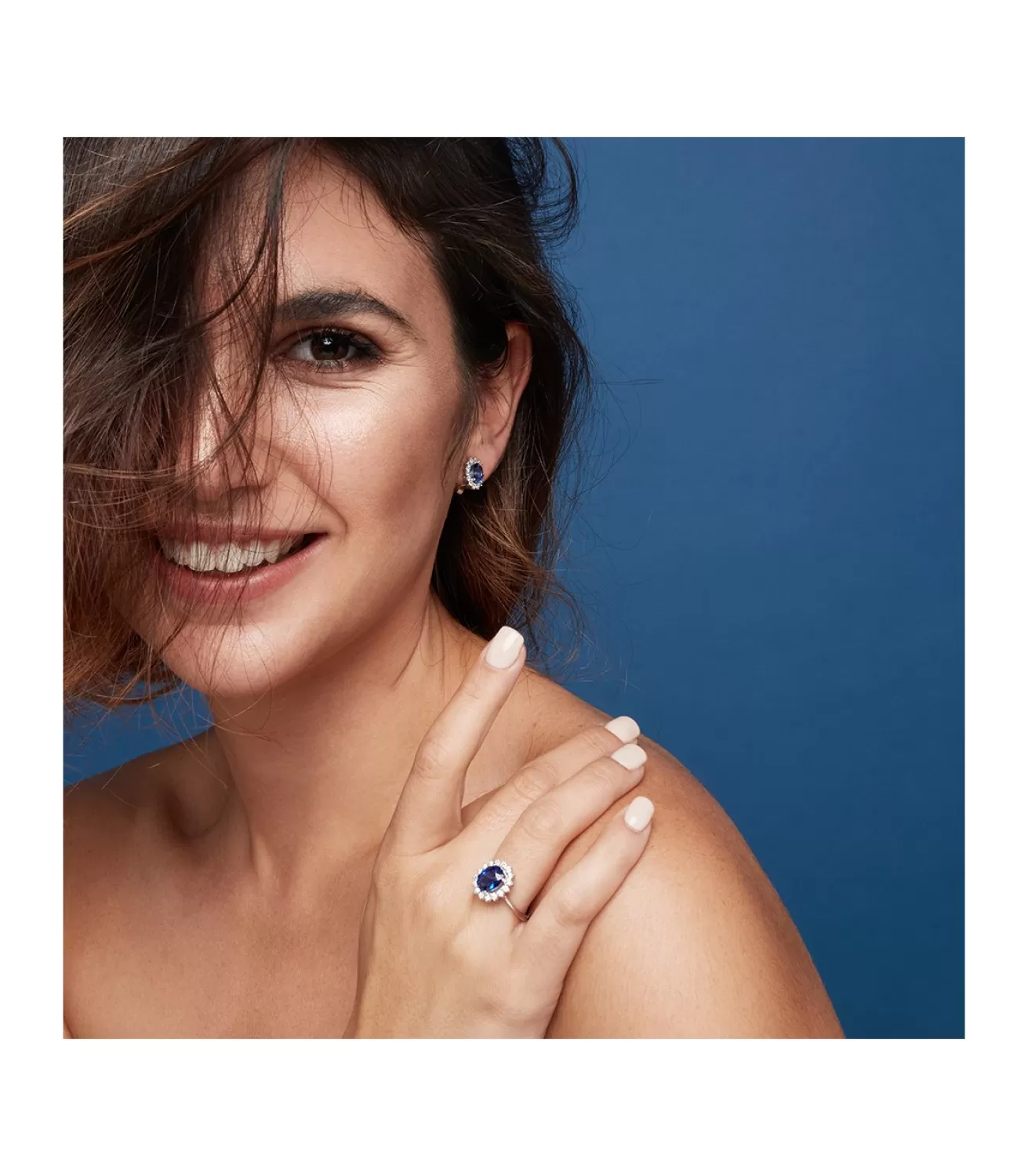 Pendientes Sybil Oro Blanco 18K Diamantes Y Zafiro<Alda Joyeros Shop
