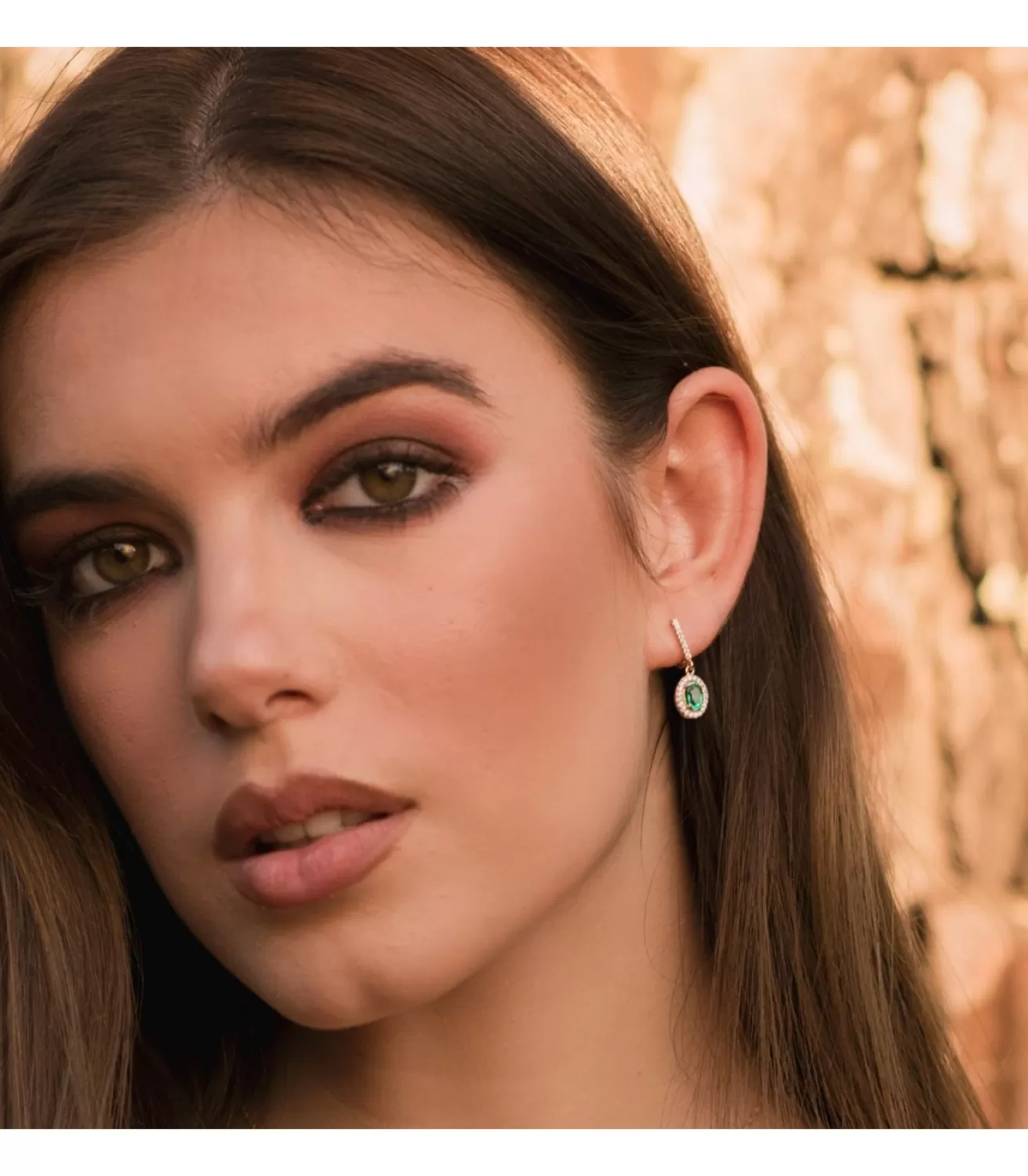 Pendientes Talya Esmeralda Oro Bicolor 18K<Alda Joyeros Store