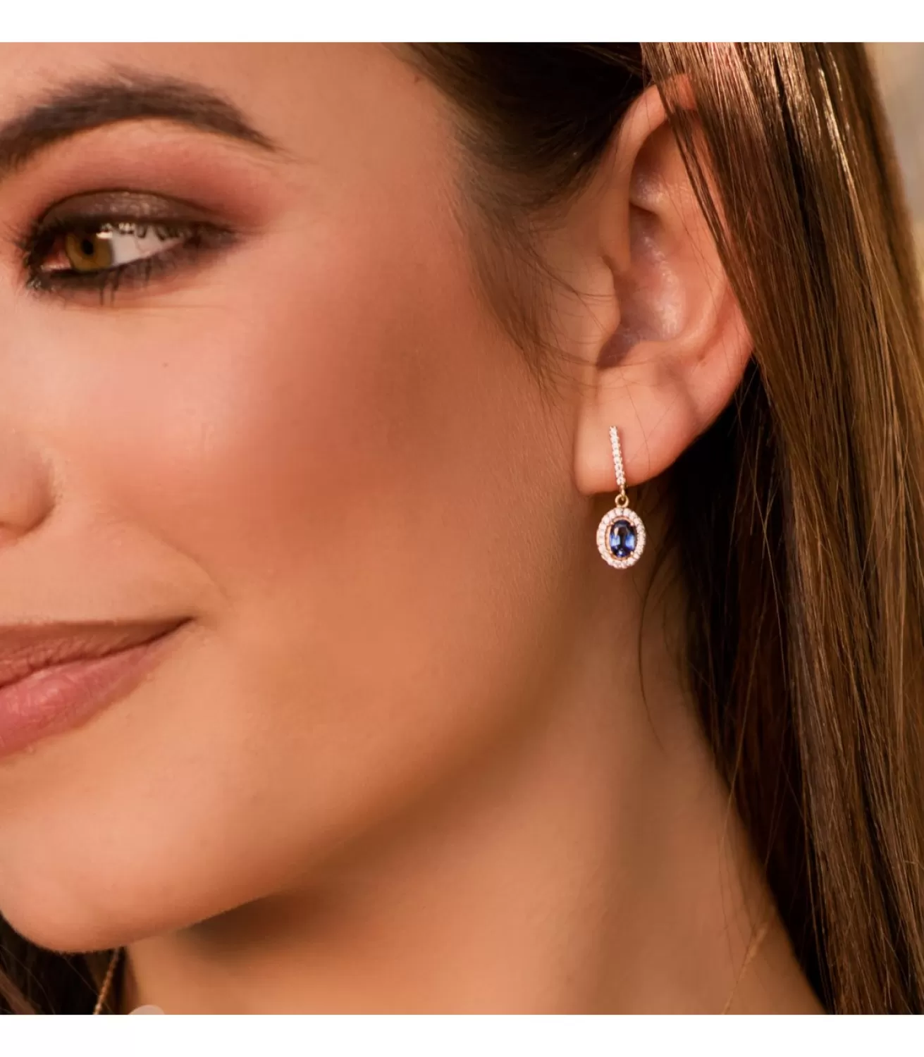 Pendientes Talya Oro Bicolor 18K Zafiro<Alda Joyeros Shop