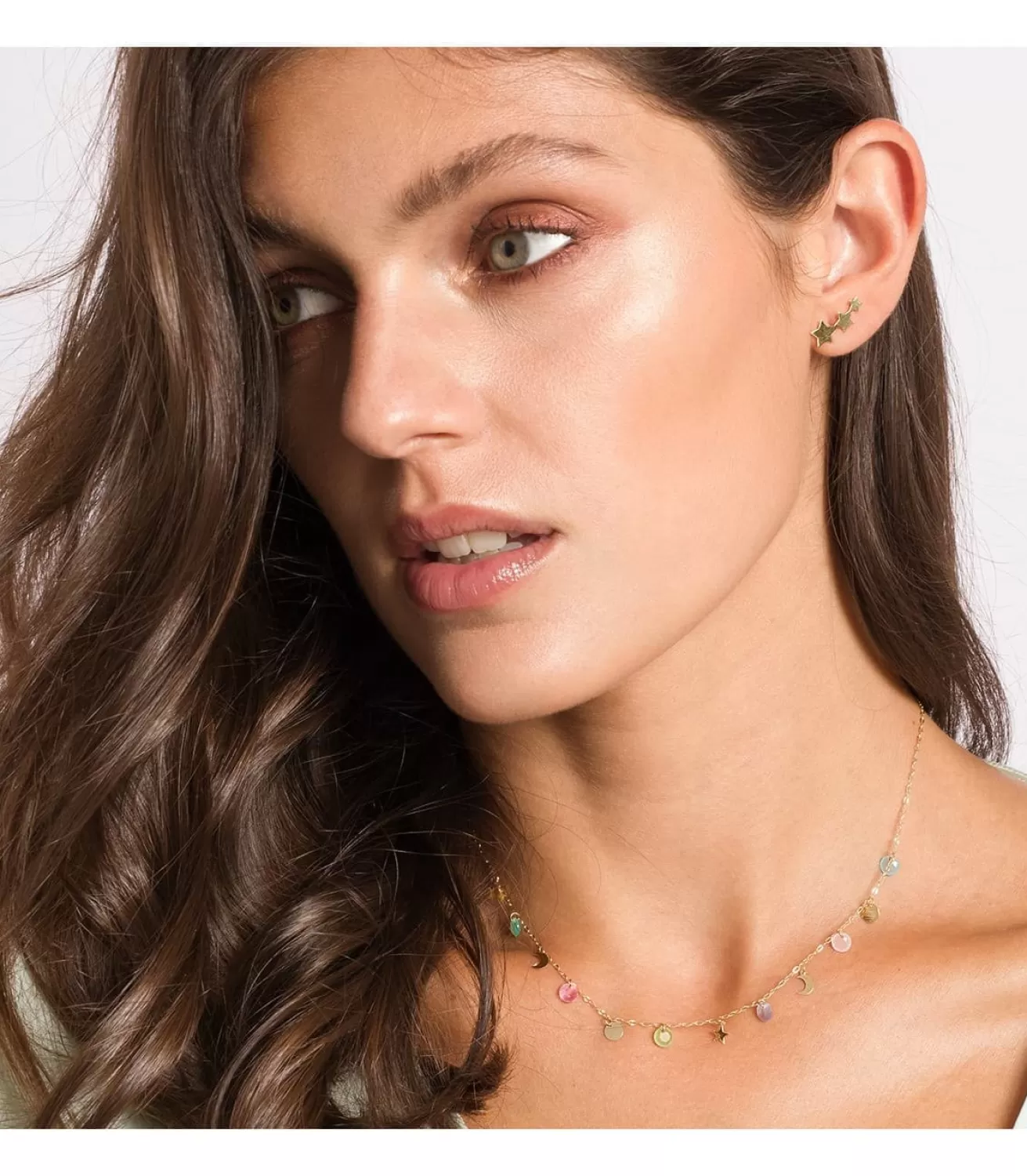 Pendientes Trepadores 3 Estrellitas Oro 18K<Alda Joyeros Fashion