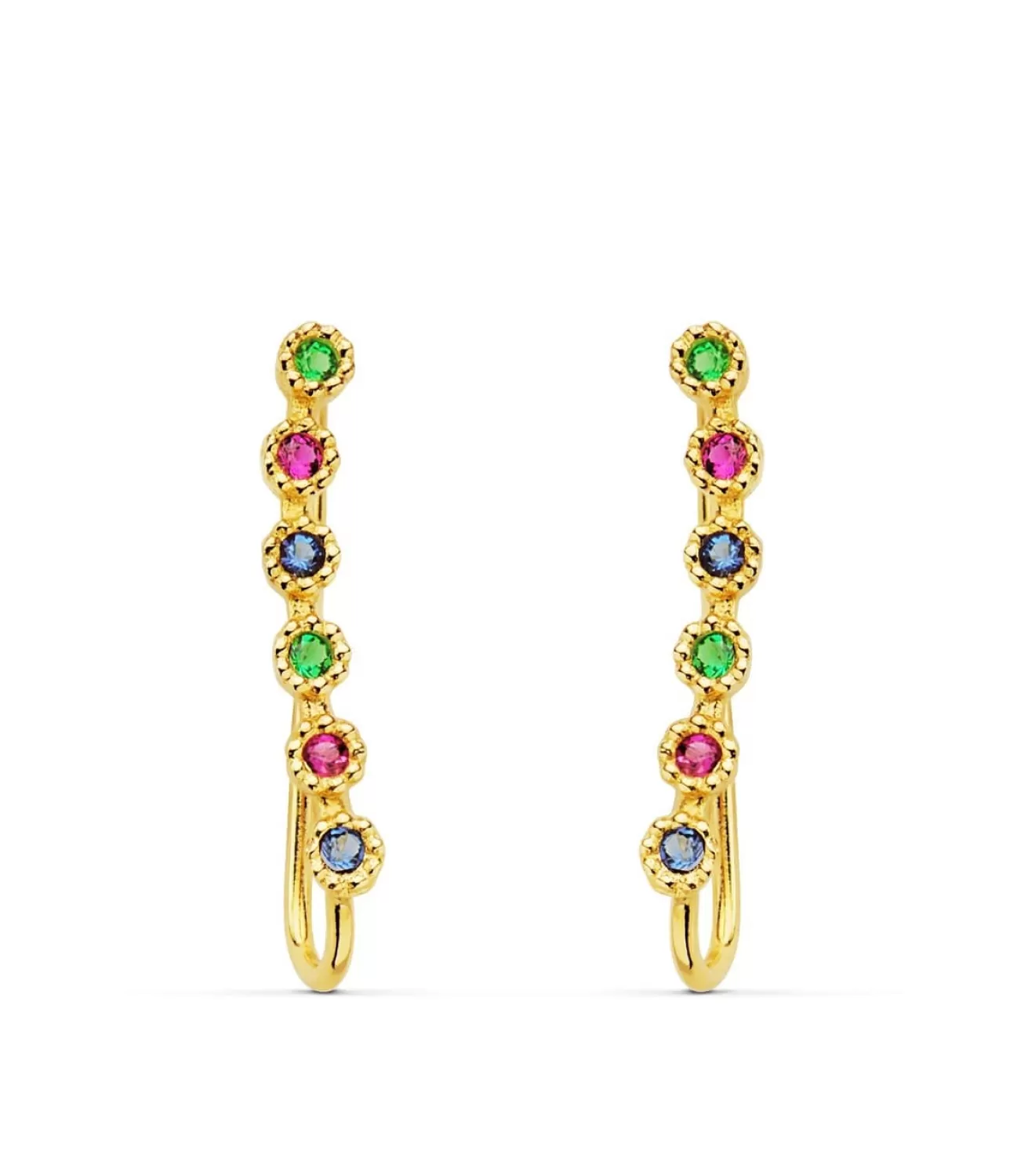 Pendientes Trepadores Arcoiris Oro 18K<Alda Joyeros Fashion