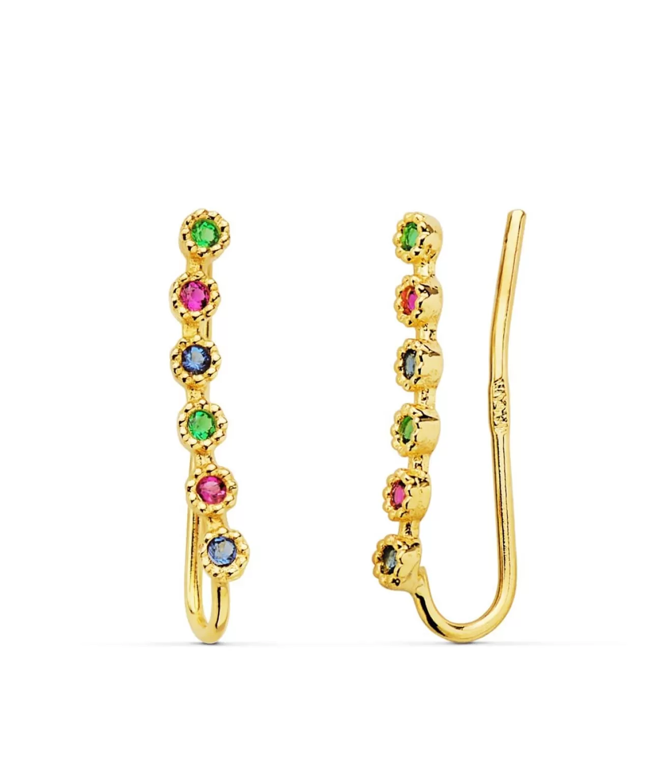 Pendientes Trepadores Arcoiris Oro 18K<Alda Joyeros Fashion