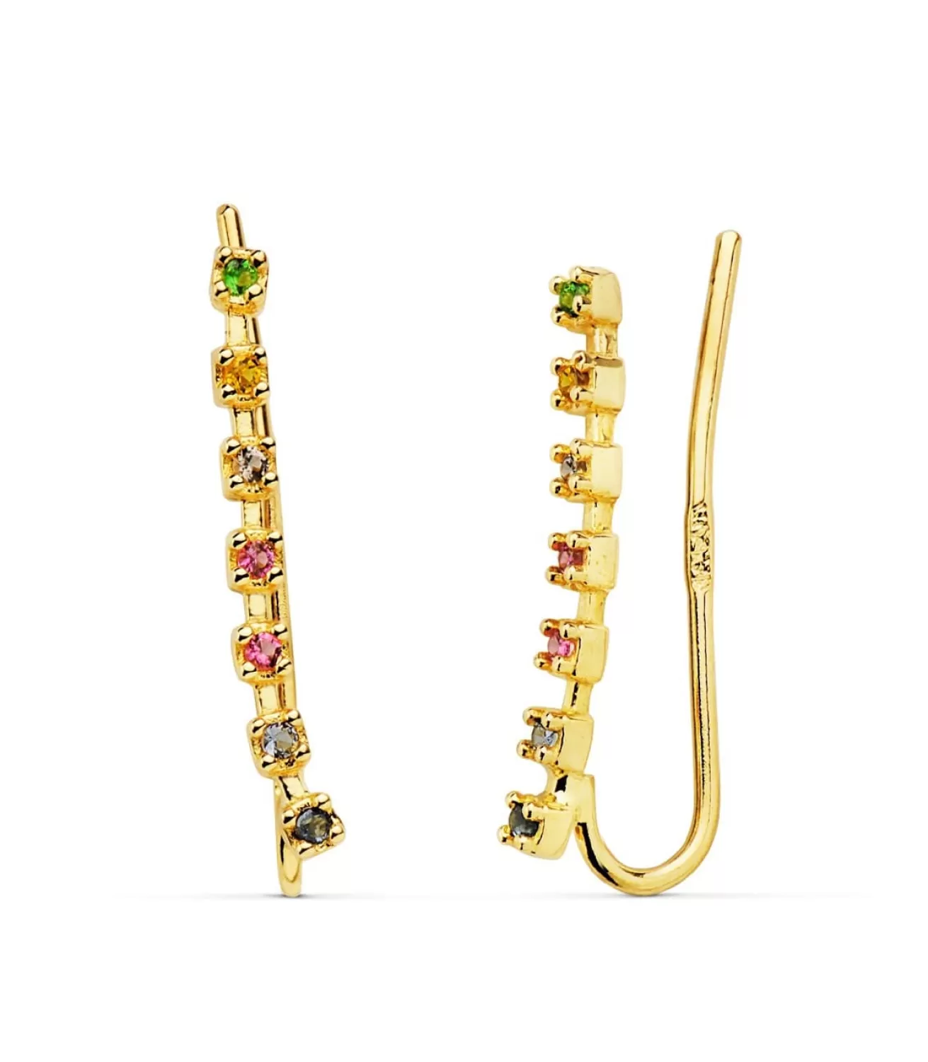 Pendientes Trepadores Oro 18K Arcoiris<Alda Joyeros Clearance