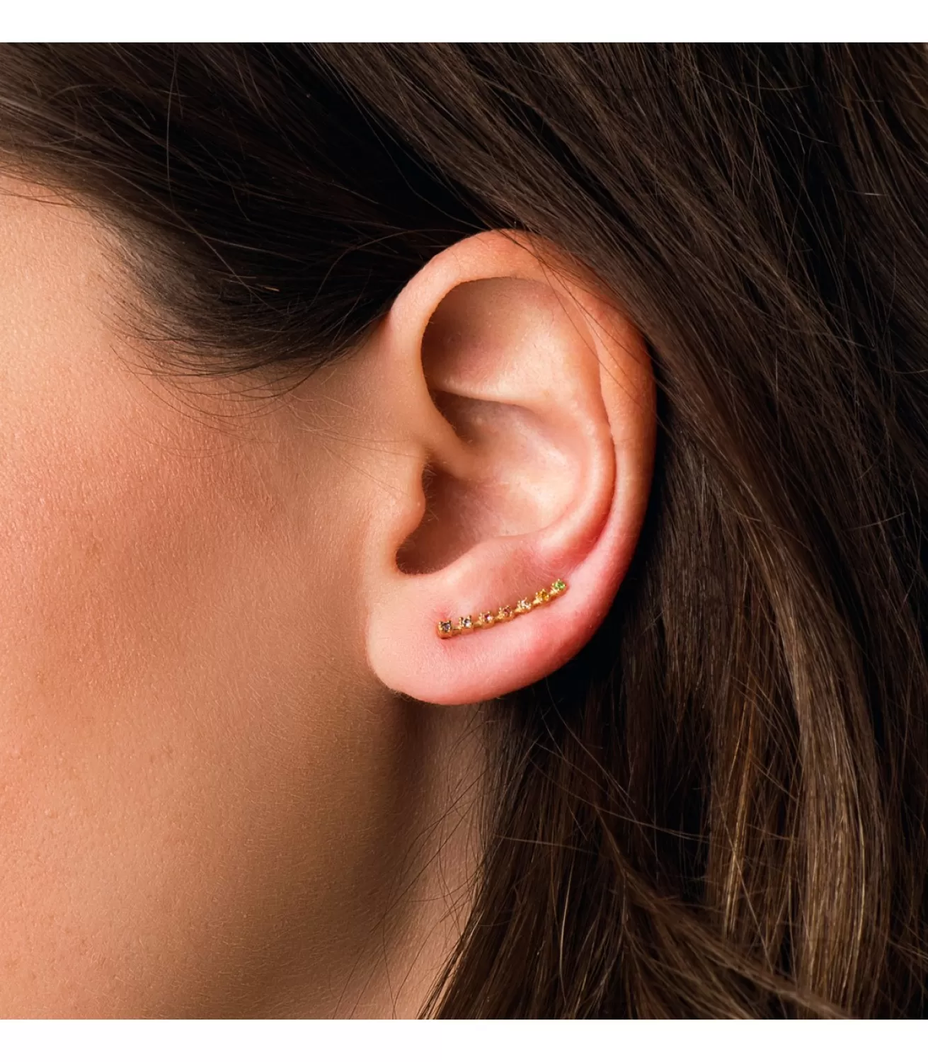 Pendientes Trepadores Oro 18K Arcoiris<Alda Joyeros Clearance