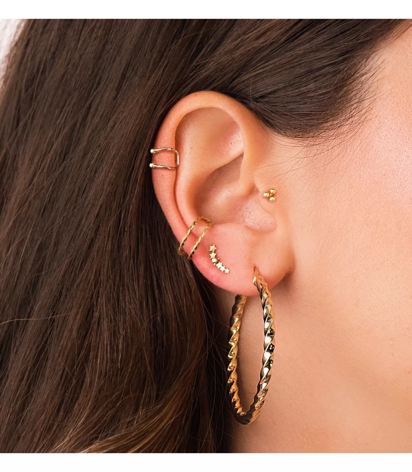 Pendientes Trepadores Petit Estrellas Oro 18K<Alda Joyeros Best