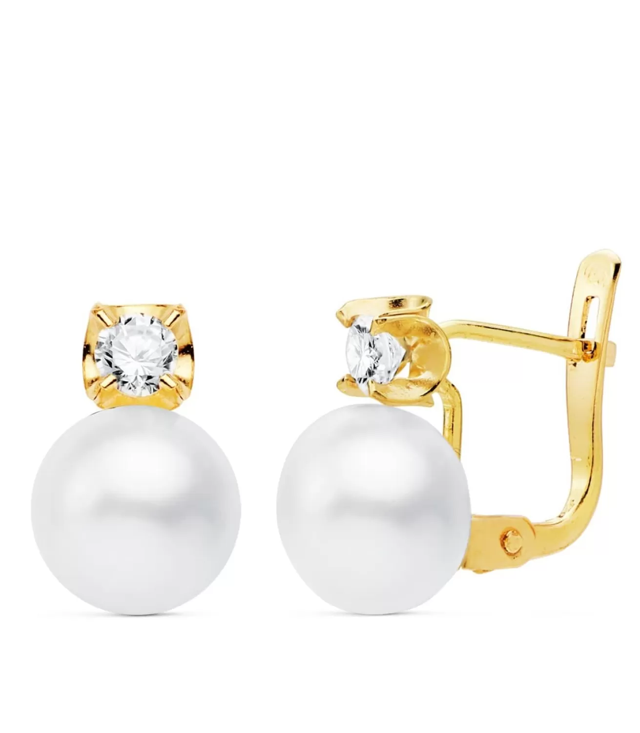 Pendientes Tu Y Yo Oro 18K Comunion Perla 7.5 Mm<Alda Joyeros New
