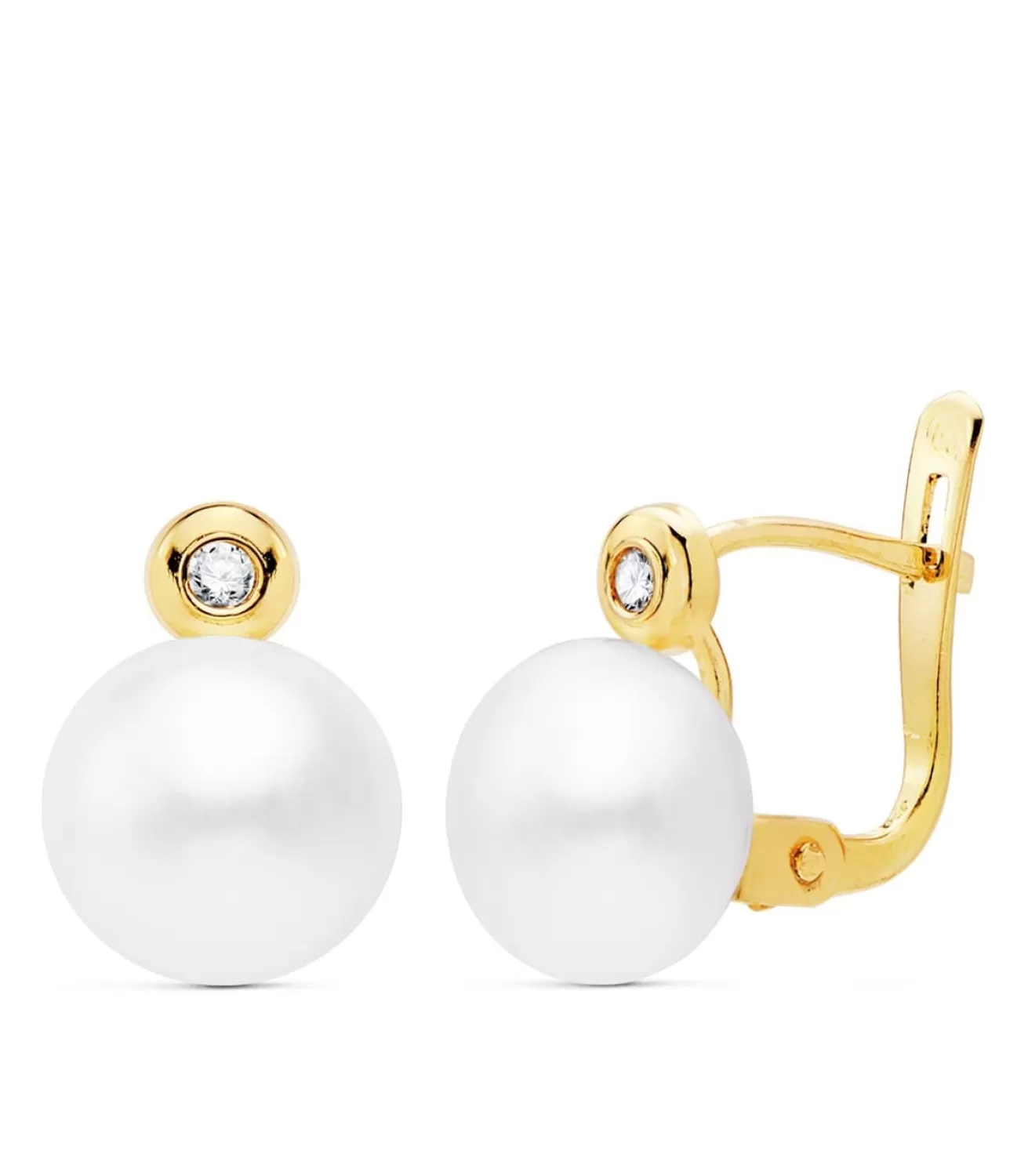 Pendientes Tu Y Yo Oro 18K Comunion Perla 7 Mm<Alda Joyeros Fashion