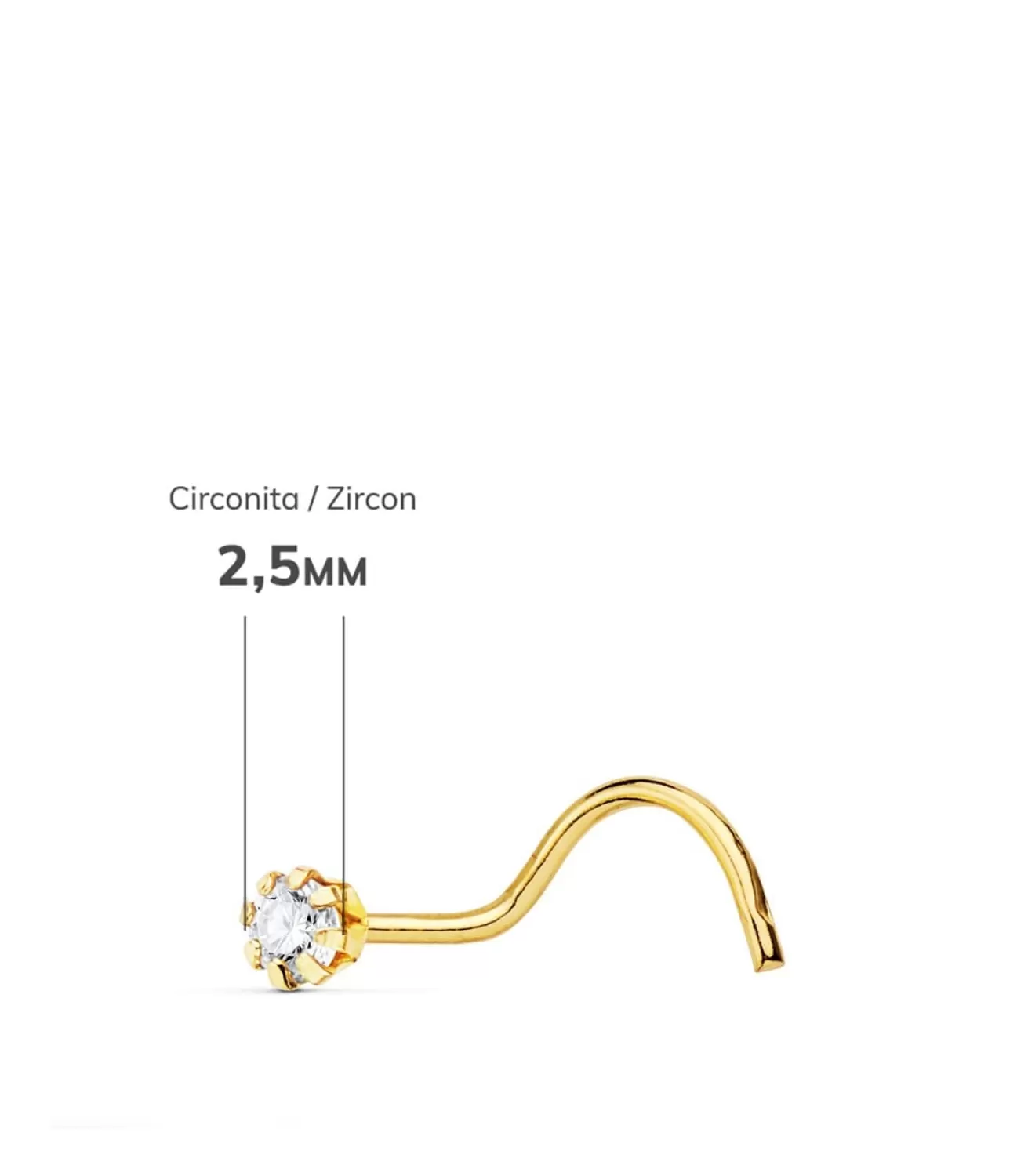 Piercing Nariz Mujer Circonita Oro 18K<Alda Joyeros Outlet