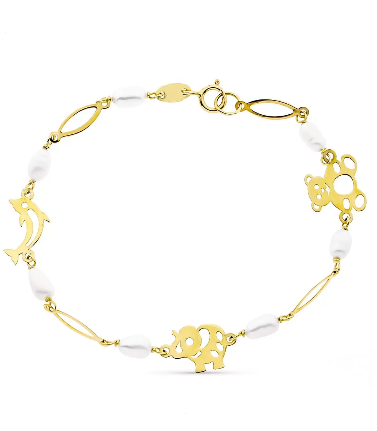 Pulsera 1 Comunion Oro 9K Animales Y Perlas<Alda Joyeros Fashion