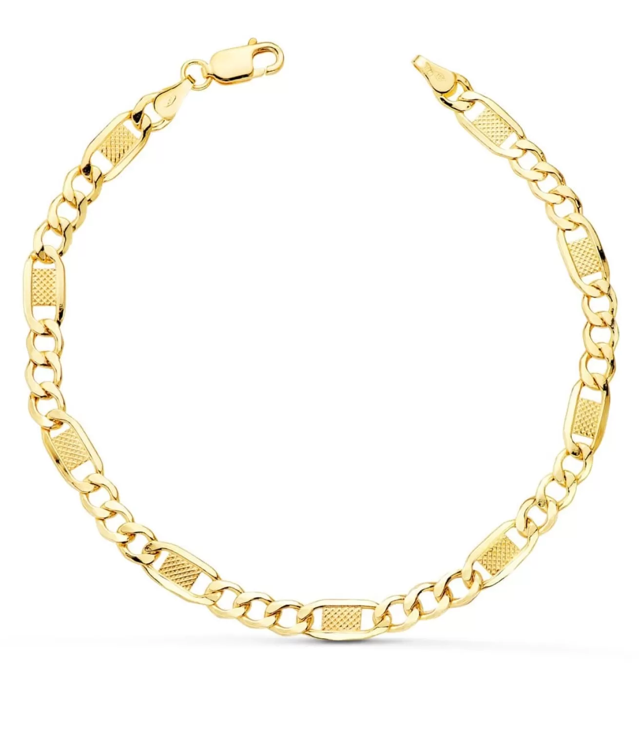 Pulsera 3X1 Tallada Oro Amarillo 18K 19 Cm<Alda Joyeros Shop
